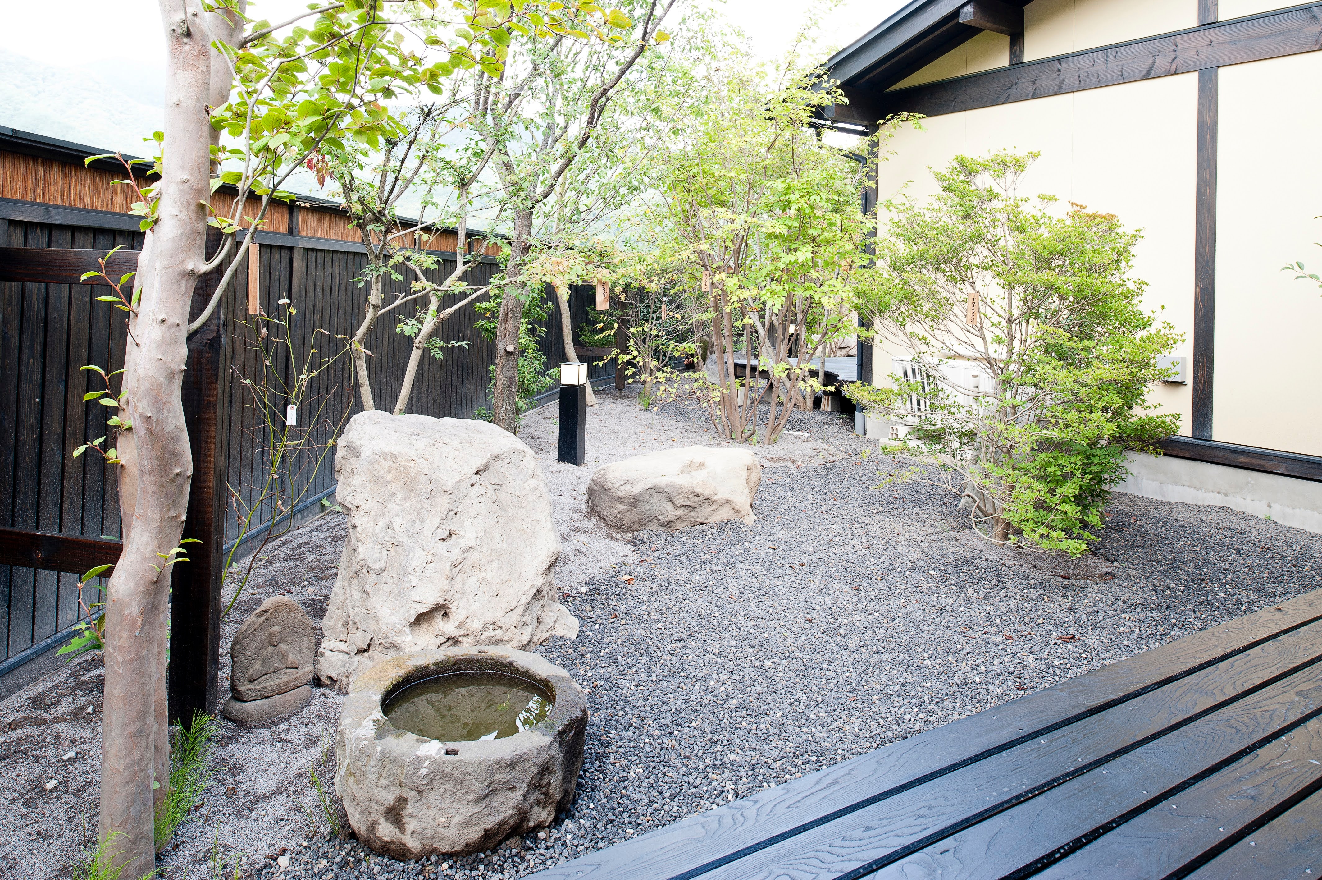 An example of a guest room with a courtyard garden