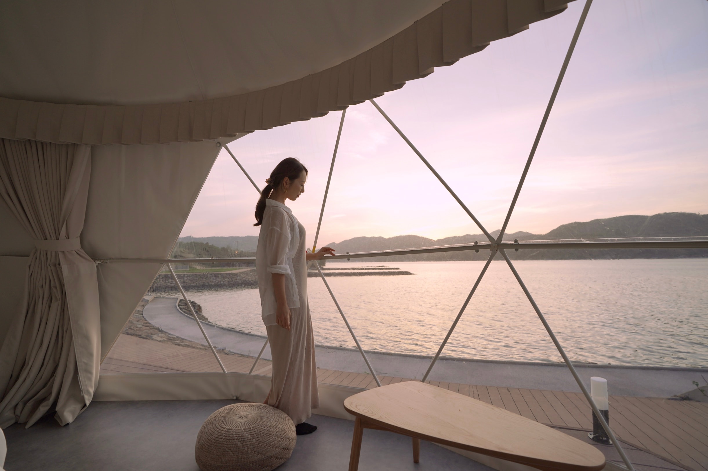 Sunset from inside the dome tent