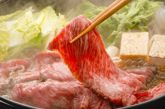 【上州牛腰肉寿喜烧】嫩滑的肉质入口即化♪ ※图片仅供参考