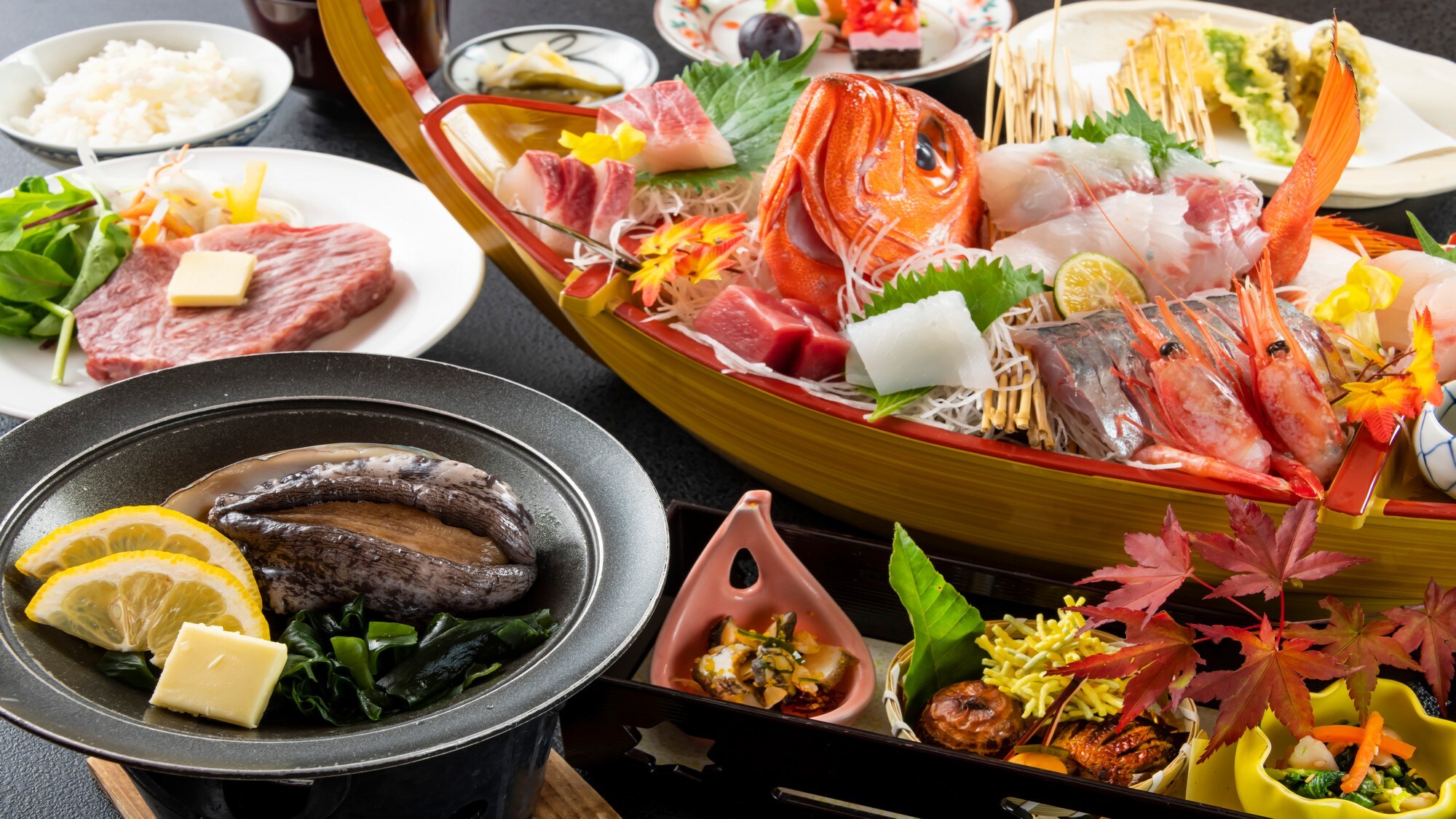 We are very satisfied with the abalone steak and Funamori.