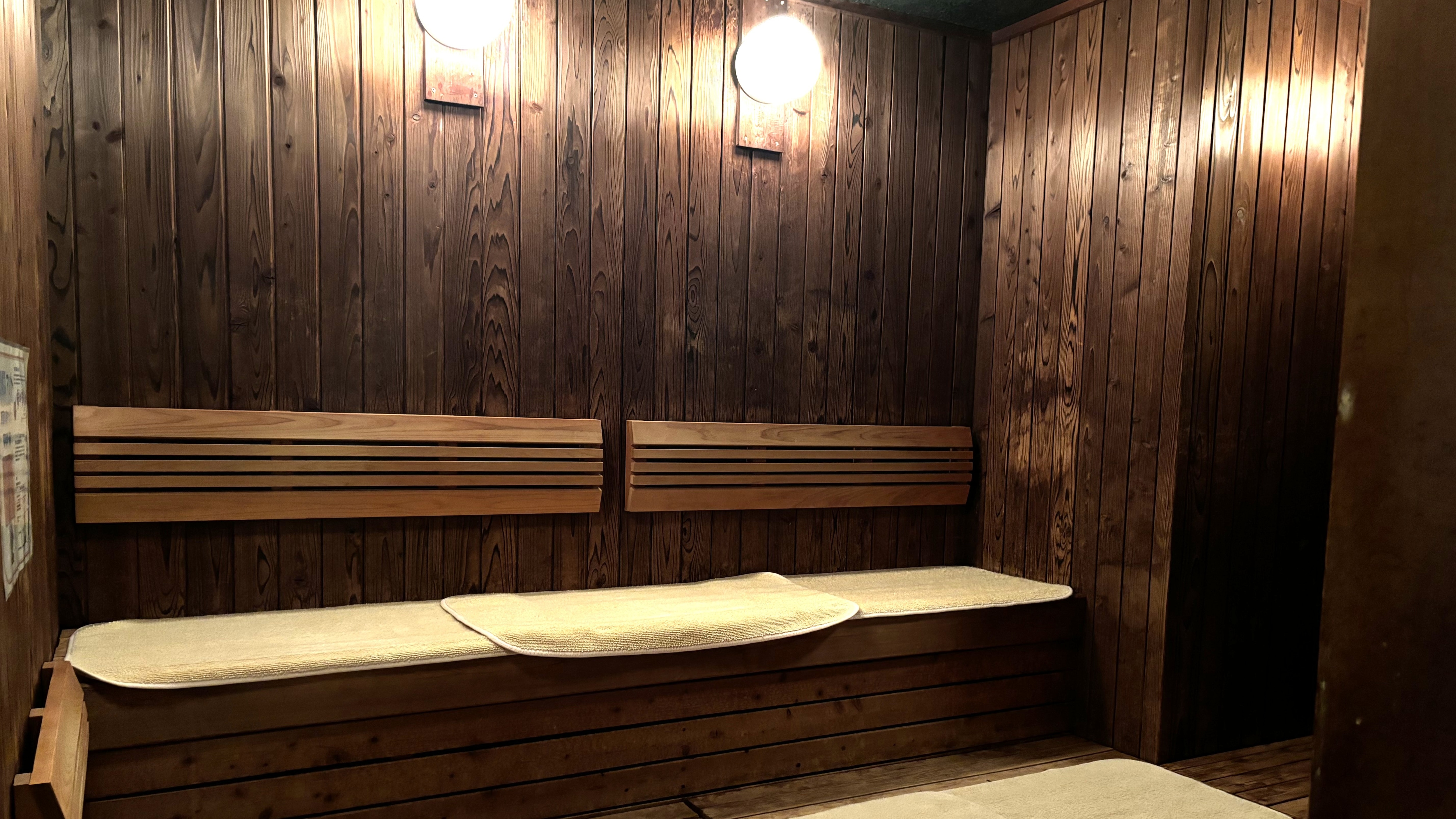 여자 TV가있는 고온 사우나