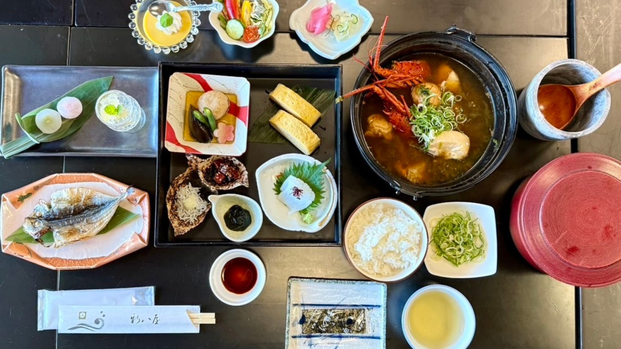Breakfast (Japanese set meal, fisherman's soup included)