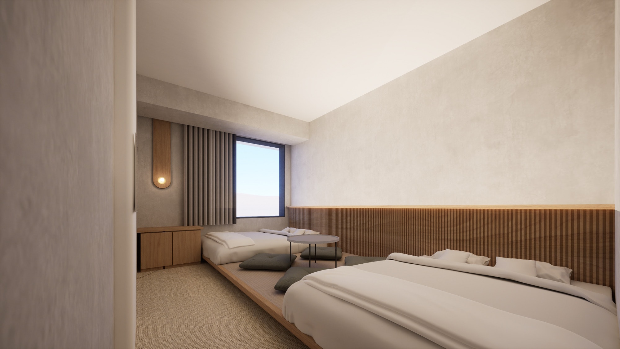 Kamar twin modern Jepang [bebas rokok]