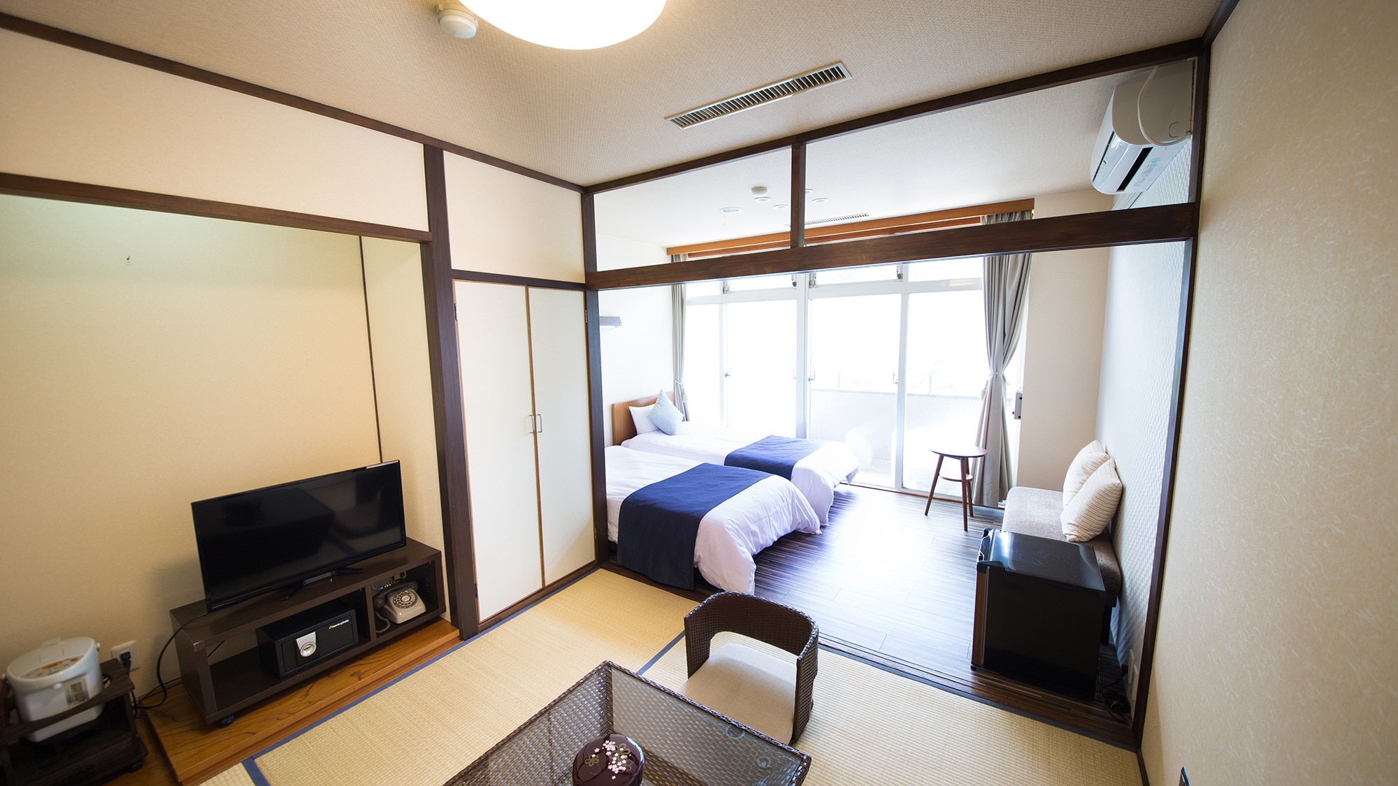Renovated mountain-side Japanese-Western style room
