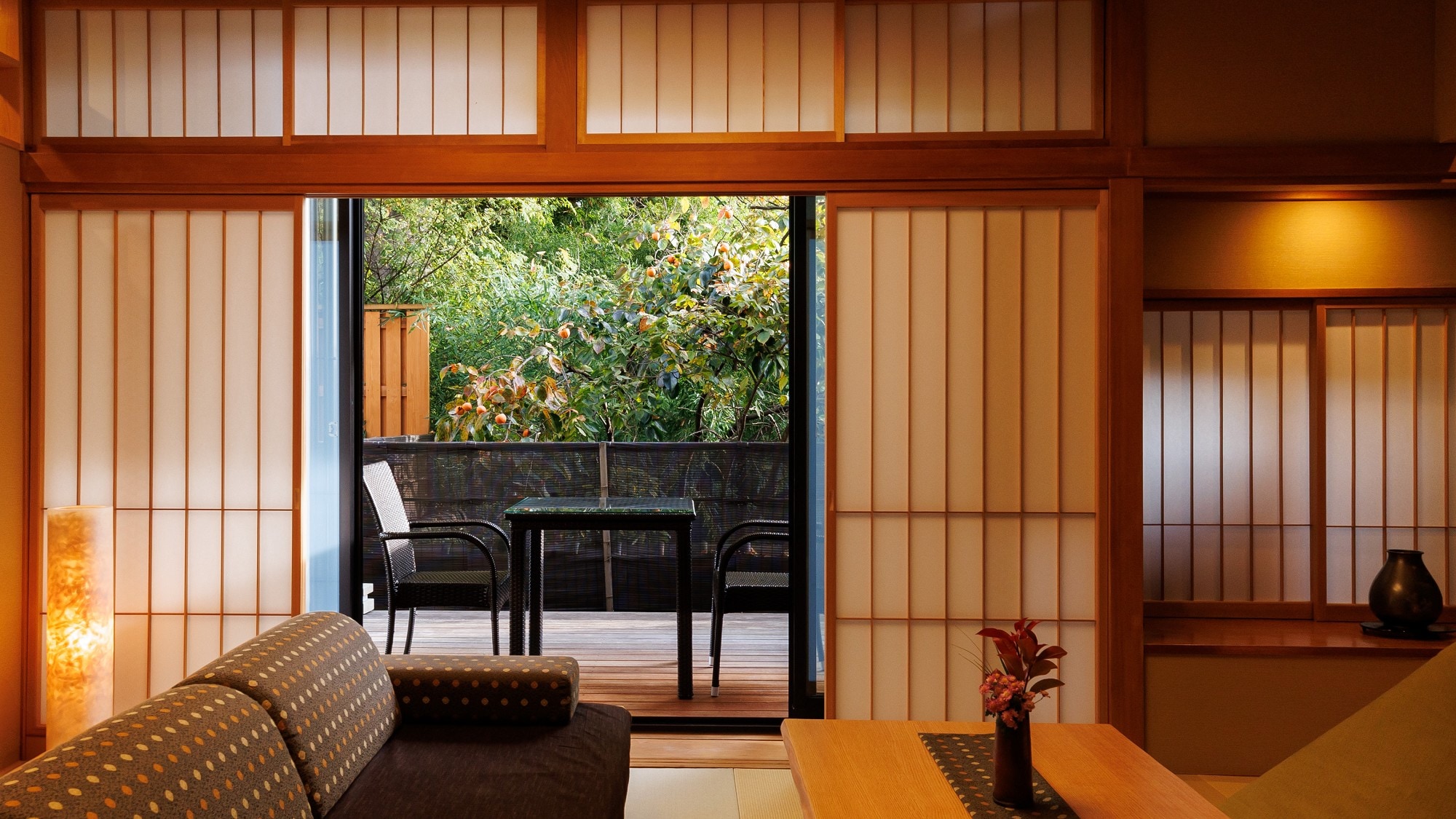 ■ [Special room with semi-open-air bath, Asuka] Japanese modern twin