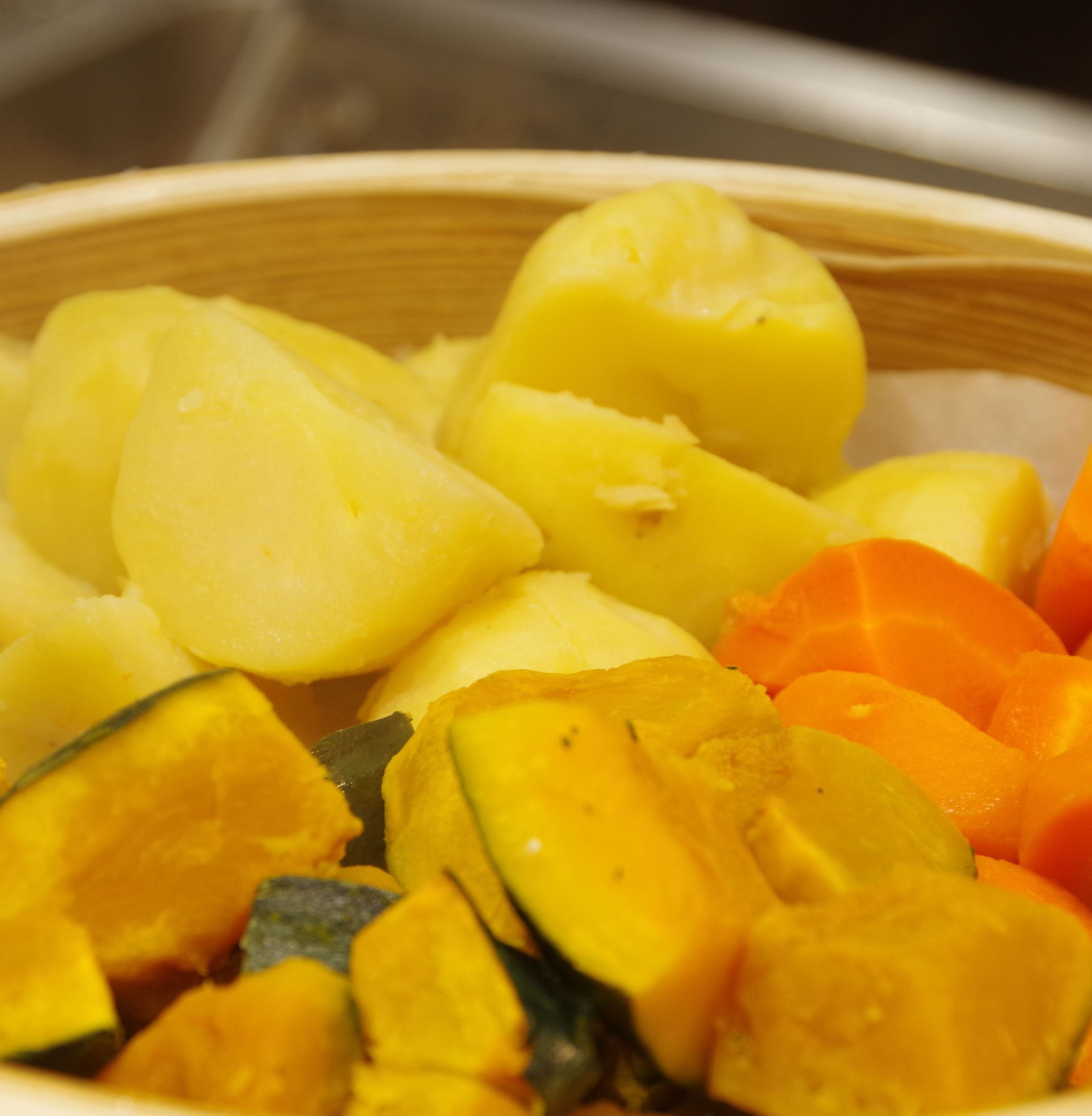 Steamed vegetables from Hokkaido