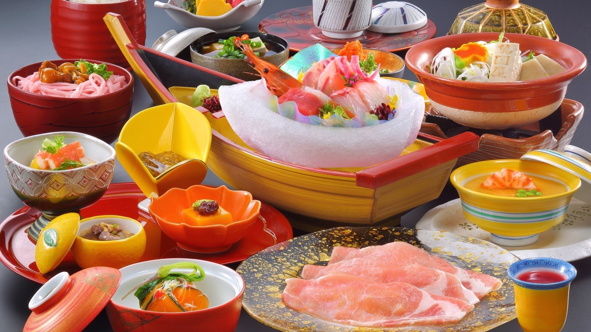 【晚餐】日式怀石料理套餐，配米饭和猪肉涮涮锅（冬季）*图片
