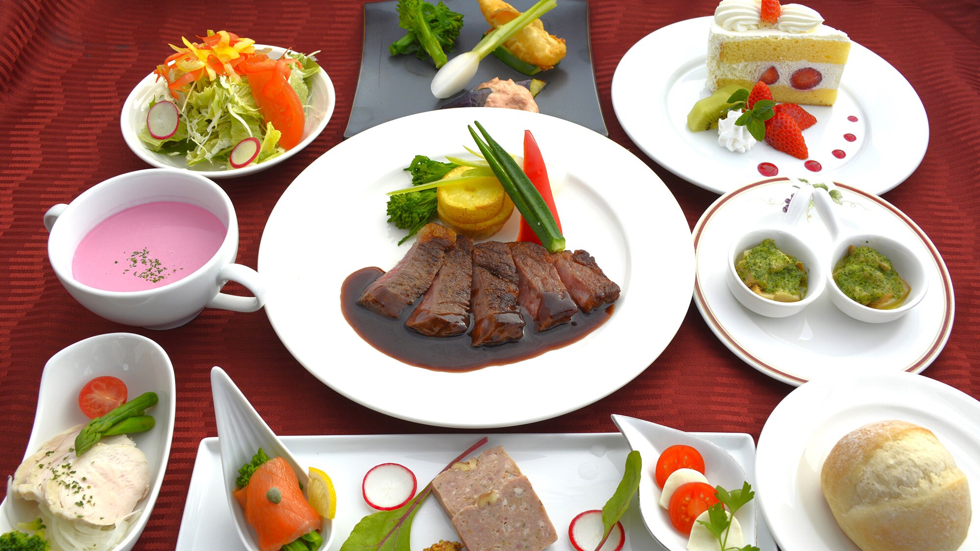 *[Meal example] Western-style meal upgraded domestic beef dinner menu