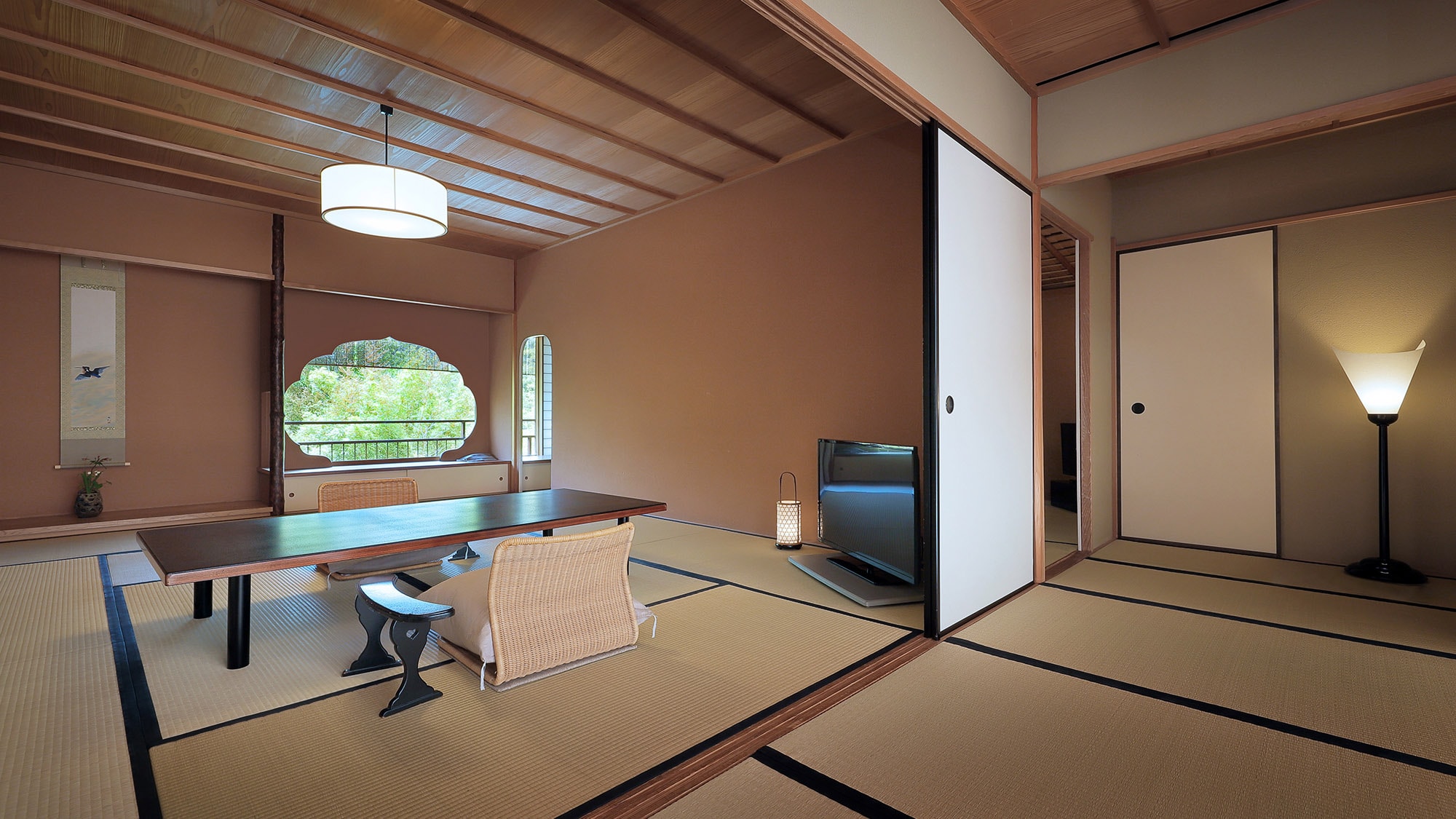 [Jougen no Ma] Japanese-style room with half open-air bath (90 square meters)