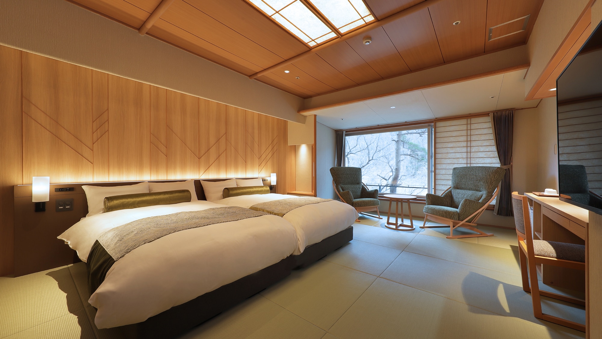 Opened in April 2022! An example of a new guest room "Japanese Twin Matsurin"