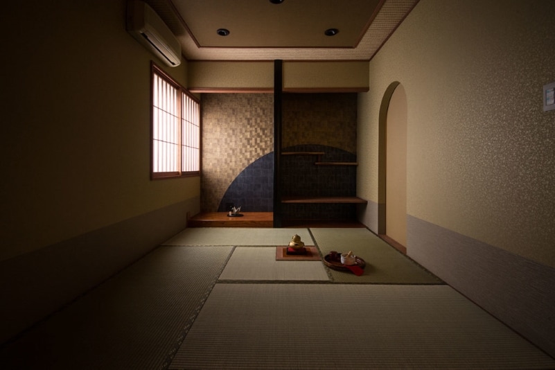 Inside the building