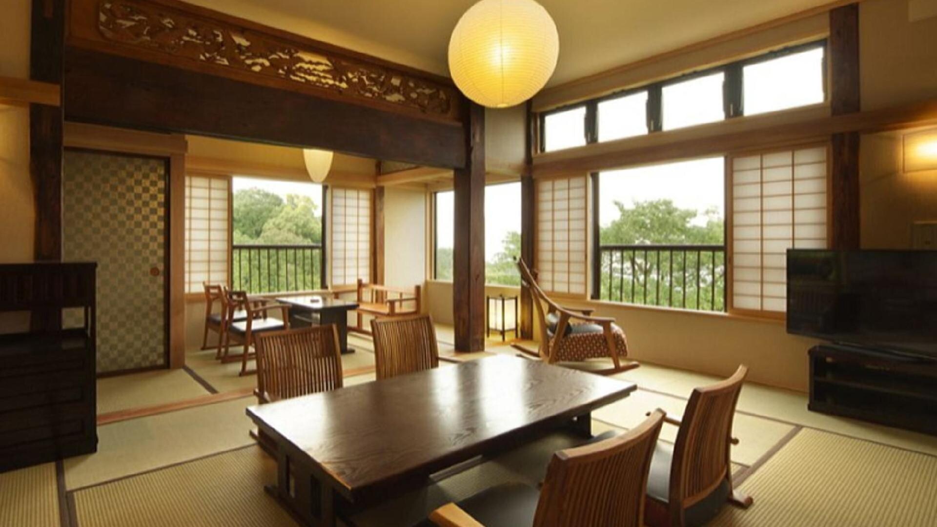 [Bettei Suite] Sakura 1st floor 12 tatami mats + bedroom + private room with open-air bath