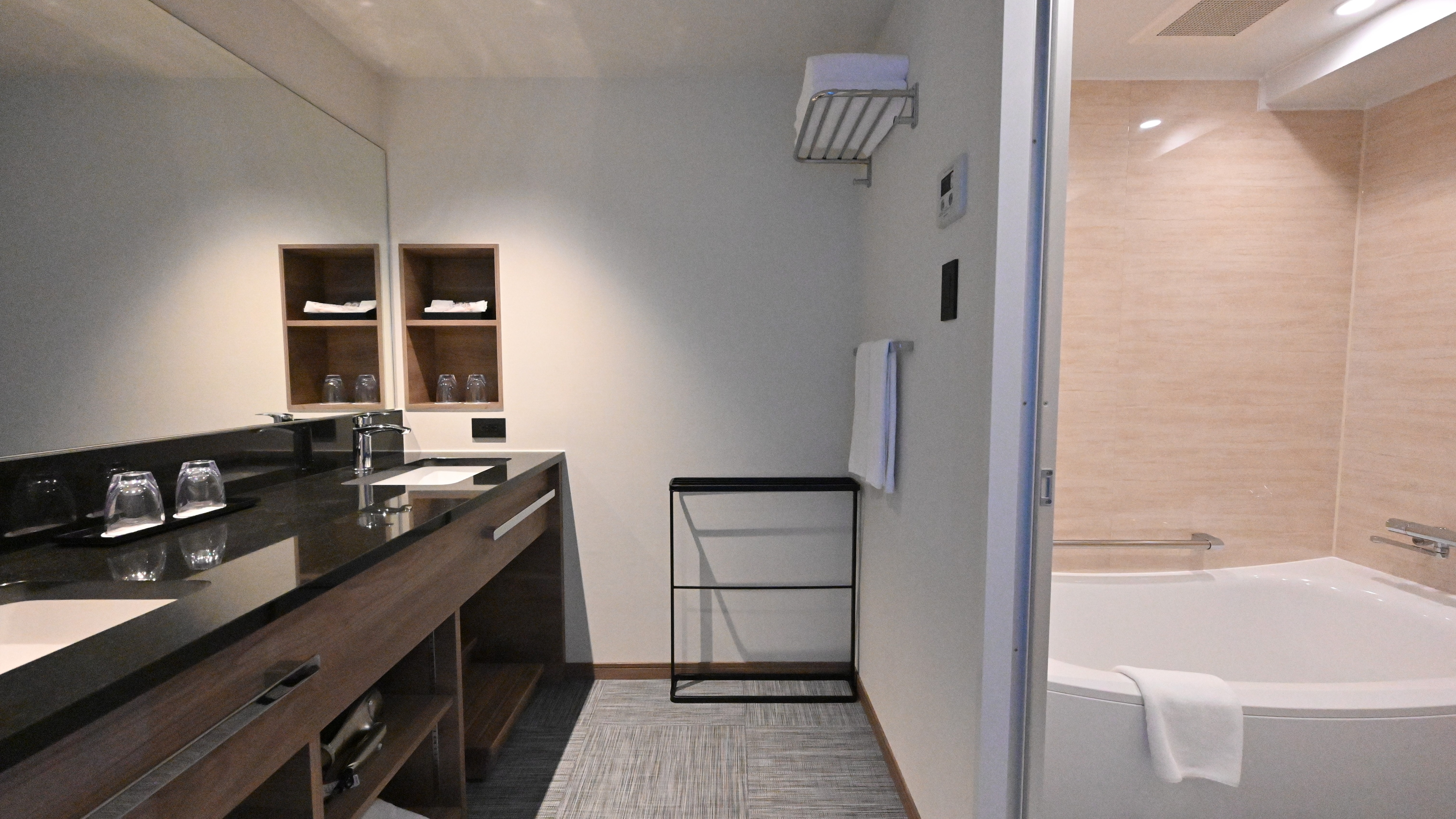 Premium twin washbasin, bathroom