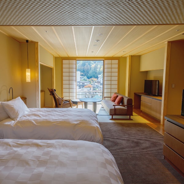 ◆Guest room_Japanese modern deluxe with open-air bath at Kinsen