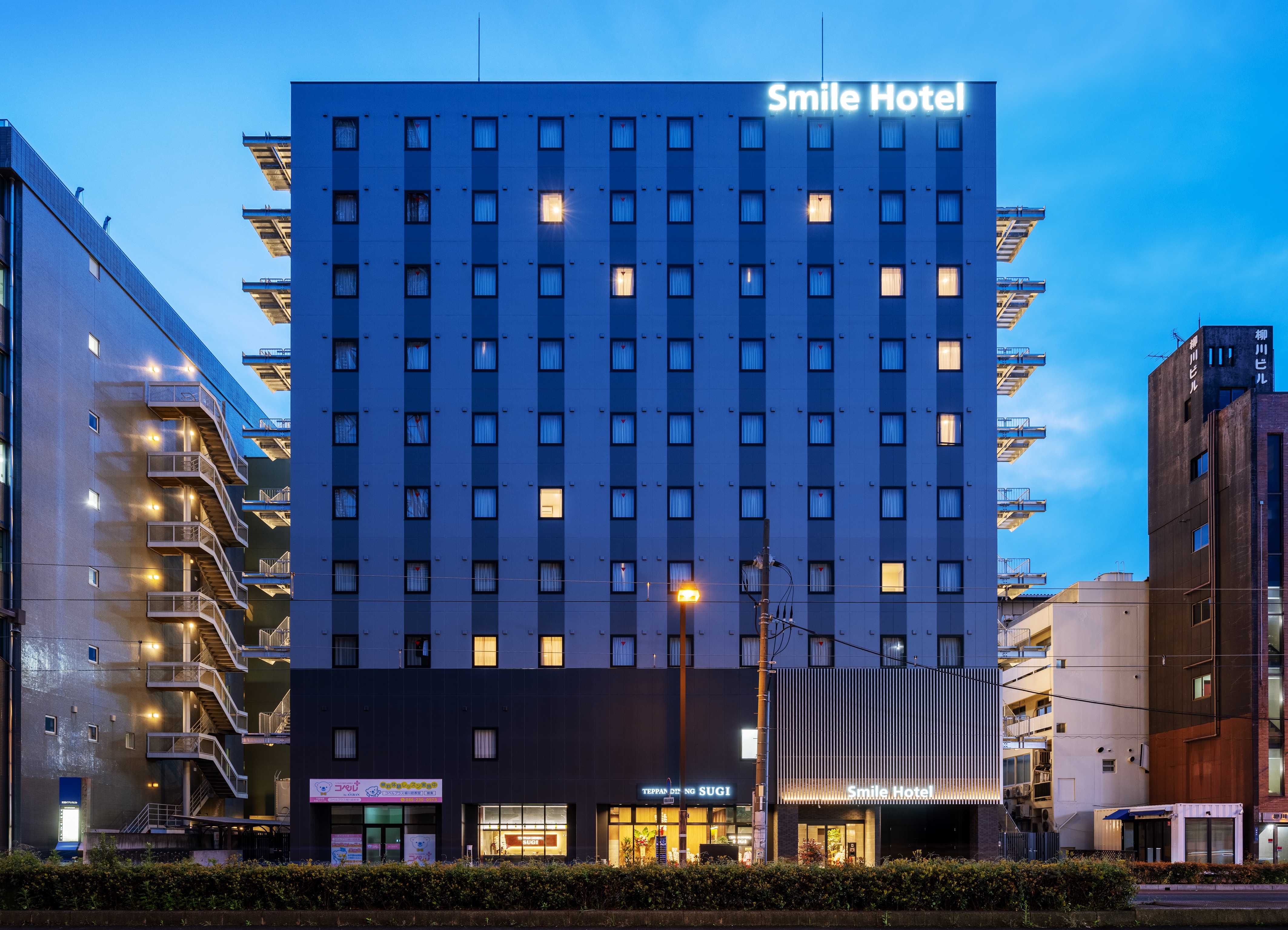Hotel exterior (evening view)