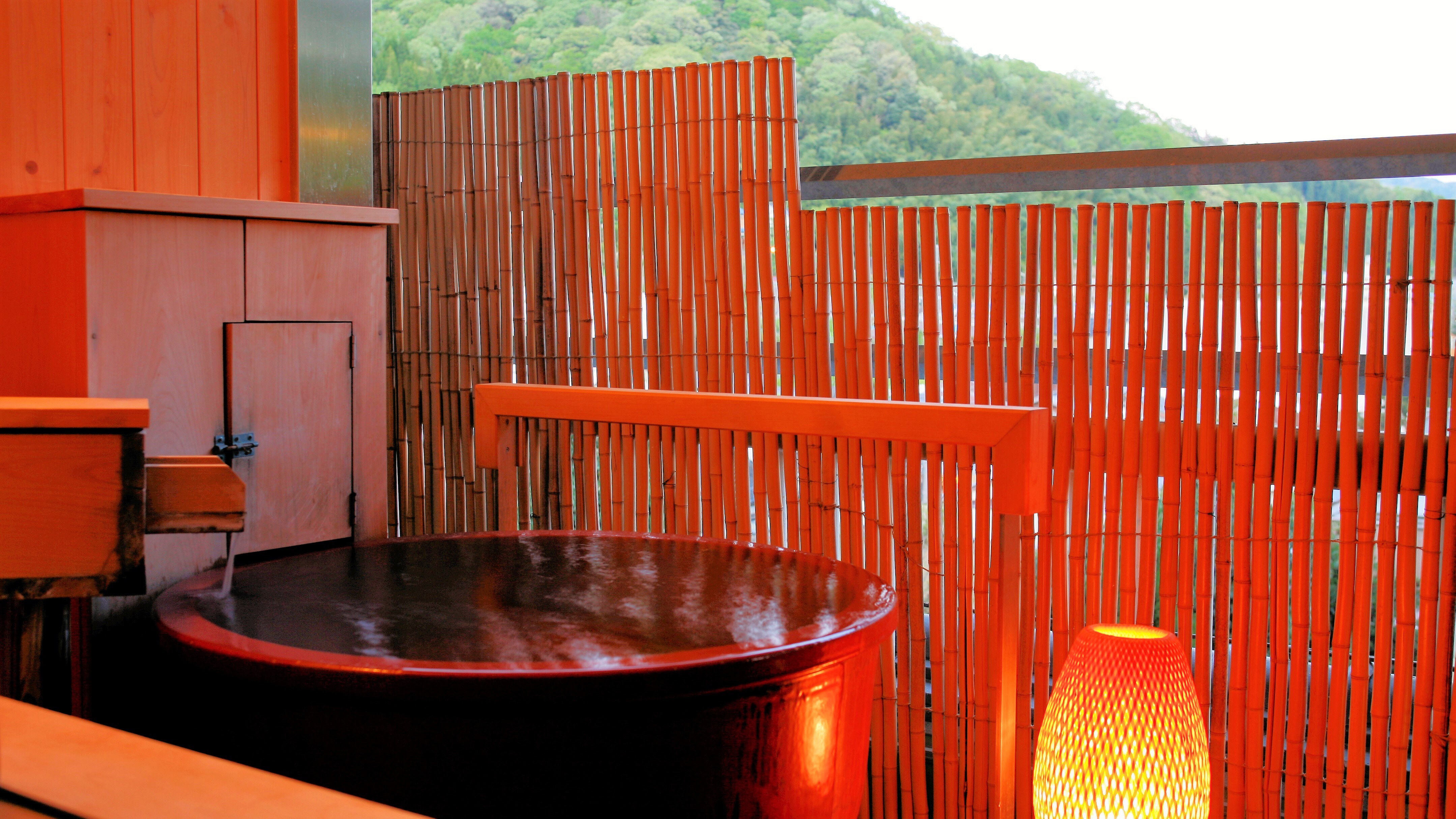 Japanese-Western style room with hot spring open-air bath [Suou 207]