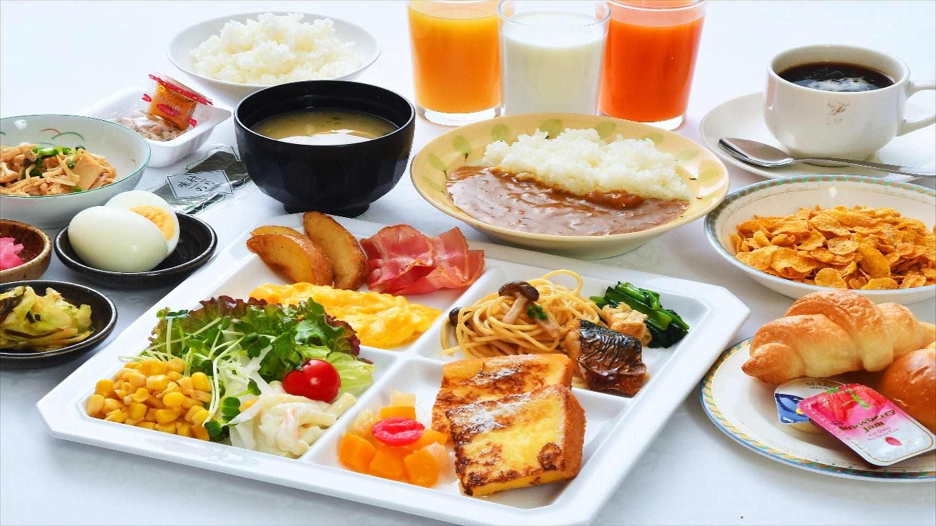Japanese and Western buffet breakfast