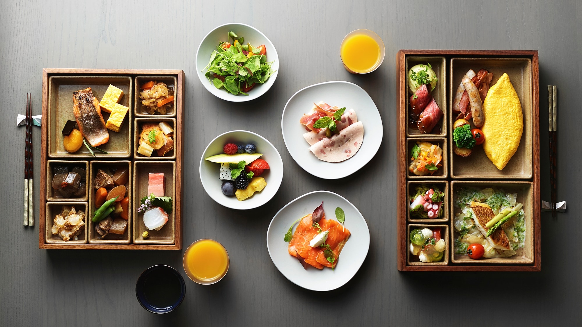 【조식 일례】일본과 서양, 각각의 미식이 하루의 시작을 서포트합니다. ※이미지