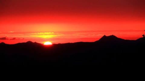 Sunrise seen from Tsubetsu Pass Observatory