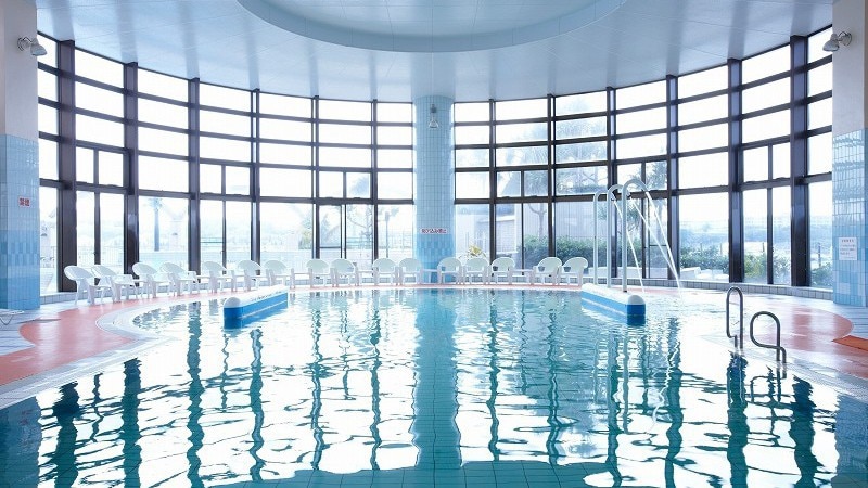 Indoor pool using natural hot springs