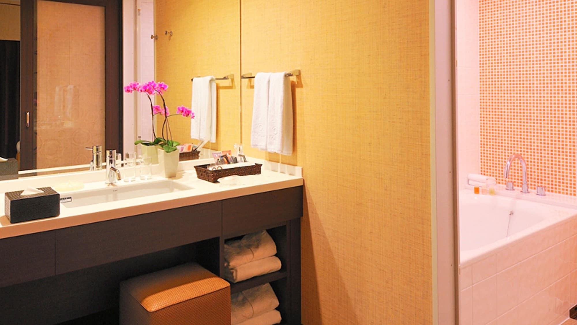 A spacious and spacious washbasin.