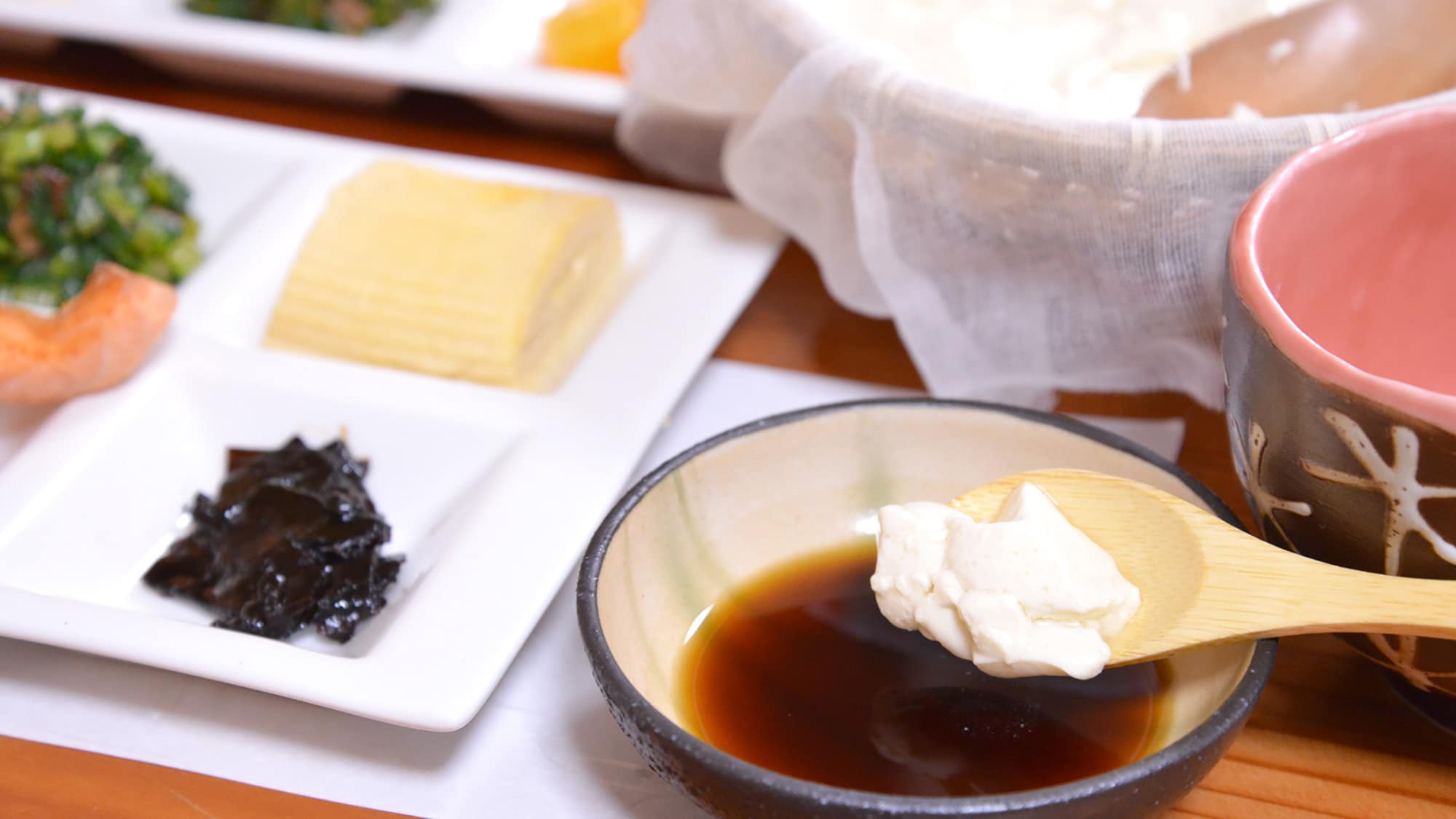 *[Oboro tofu] Breakfast example/Perfect for summer! Enjoy with condiments.