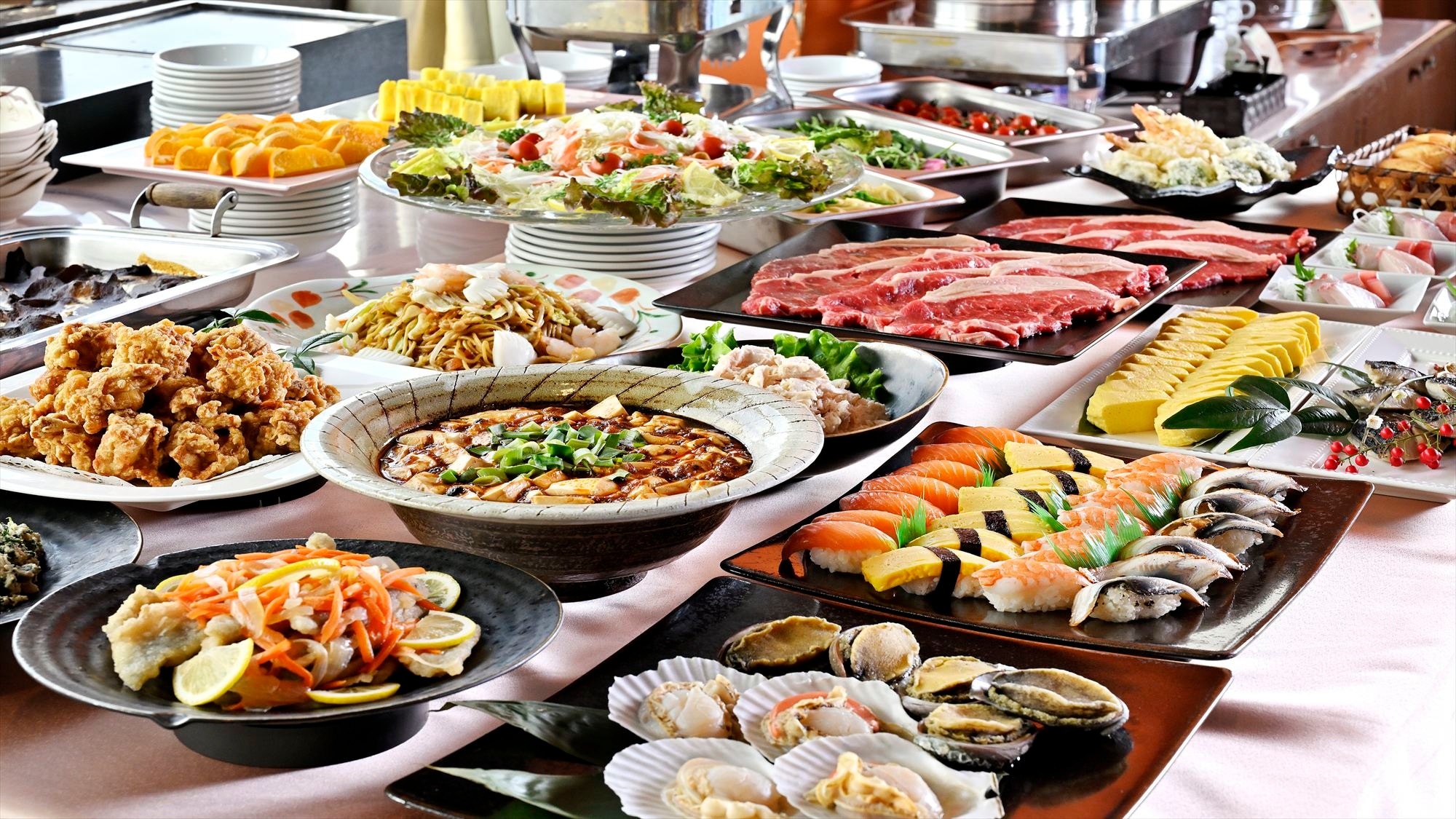 Buffet☆A wide variety of Japanese, Western and Chinese dishes♪A very satisfying buffet style