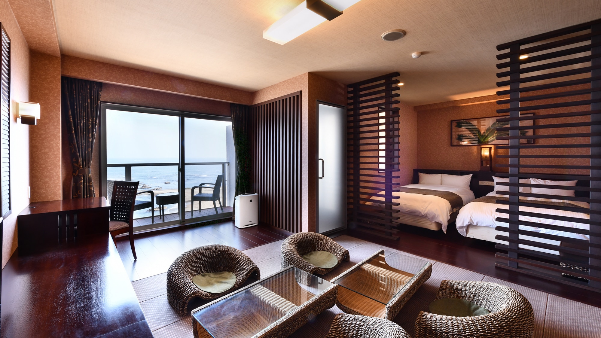 Kamar Premium Gedung Barat Asia <dengan pemandian semi-terbuka dengan pemandangan laut>