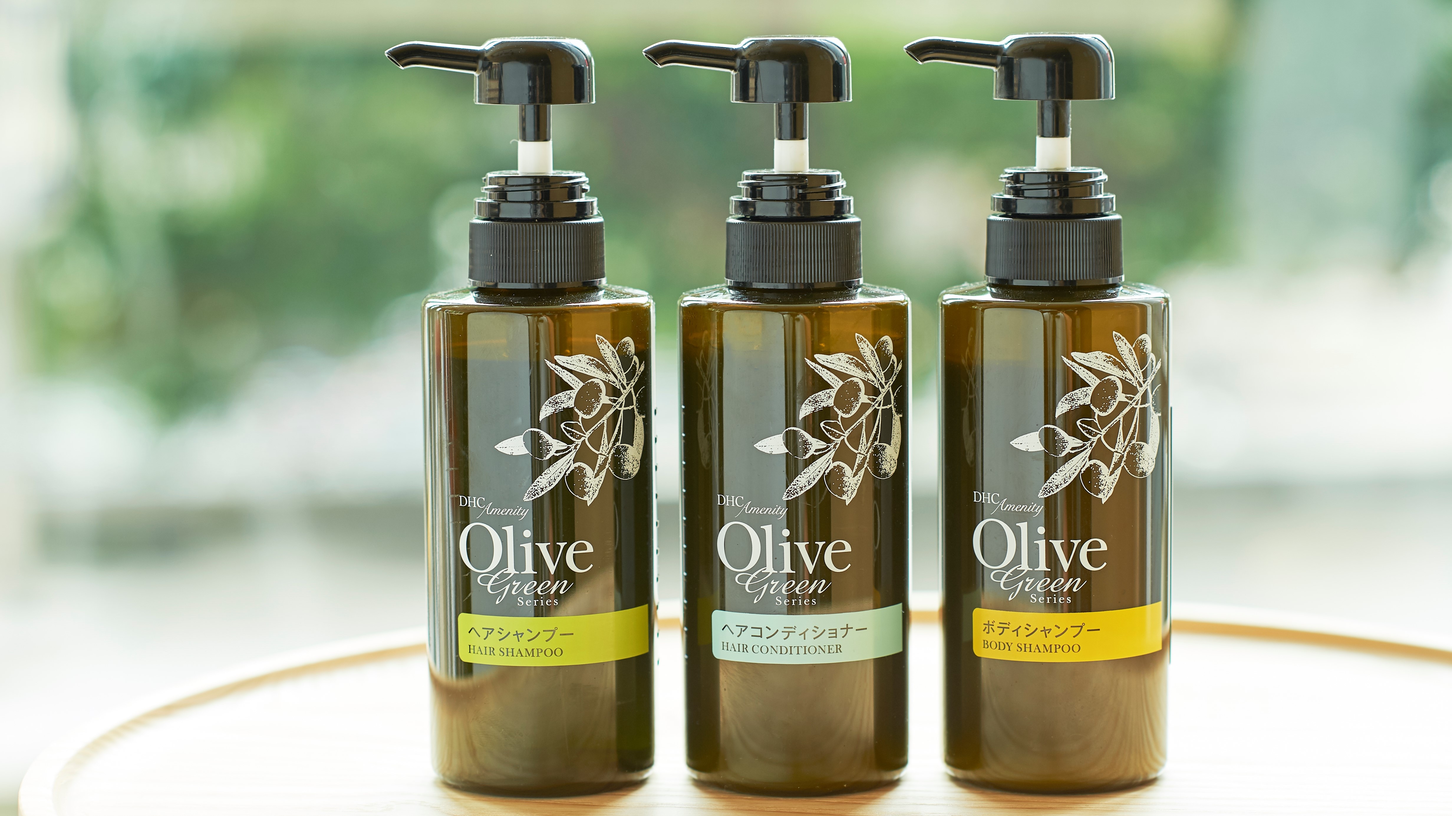 Shampoo, conditioner, body soap