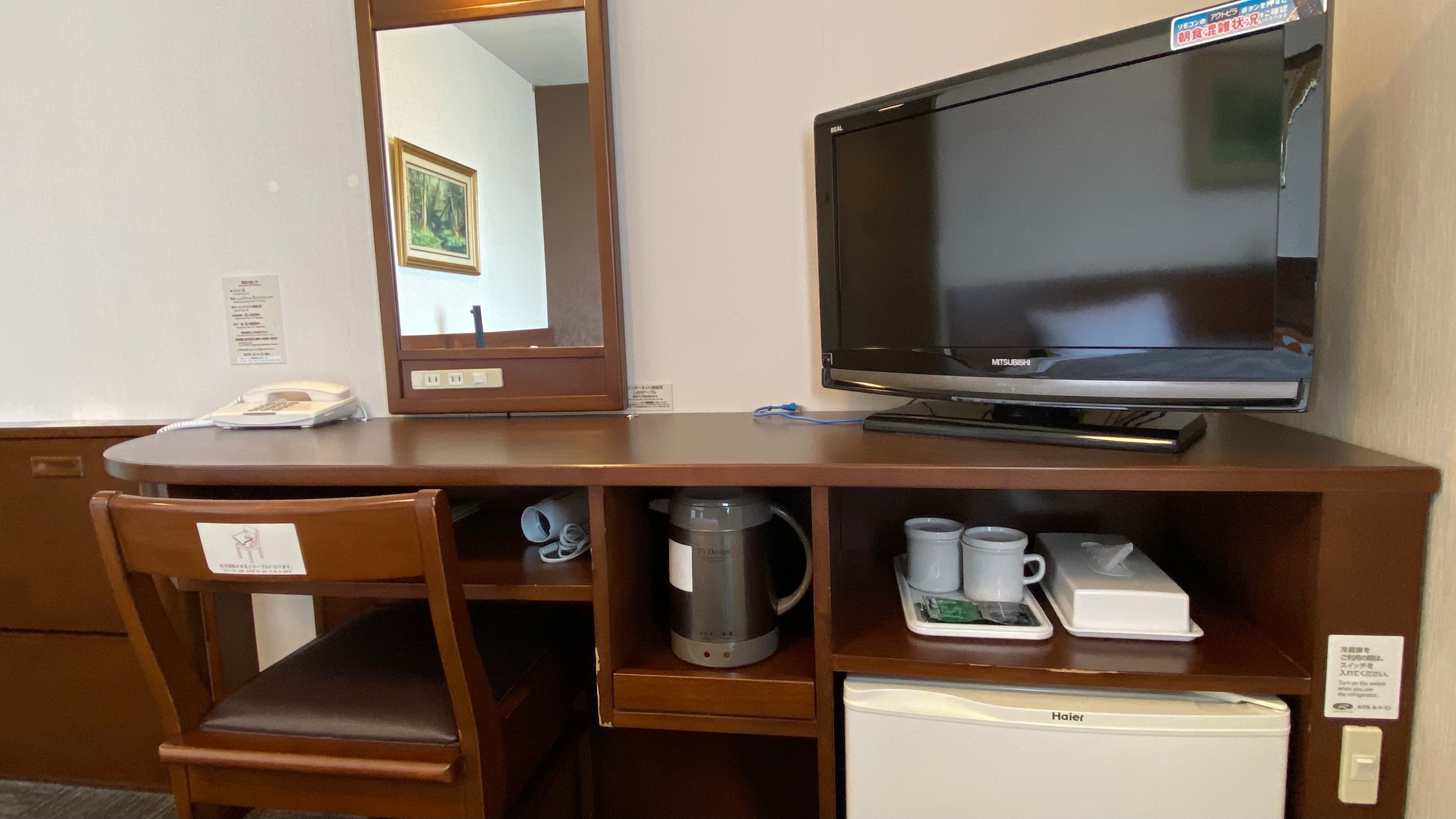 Desk area in each room