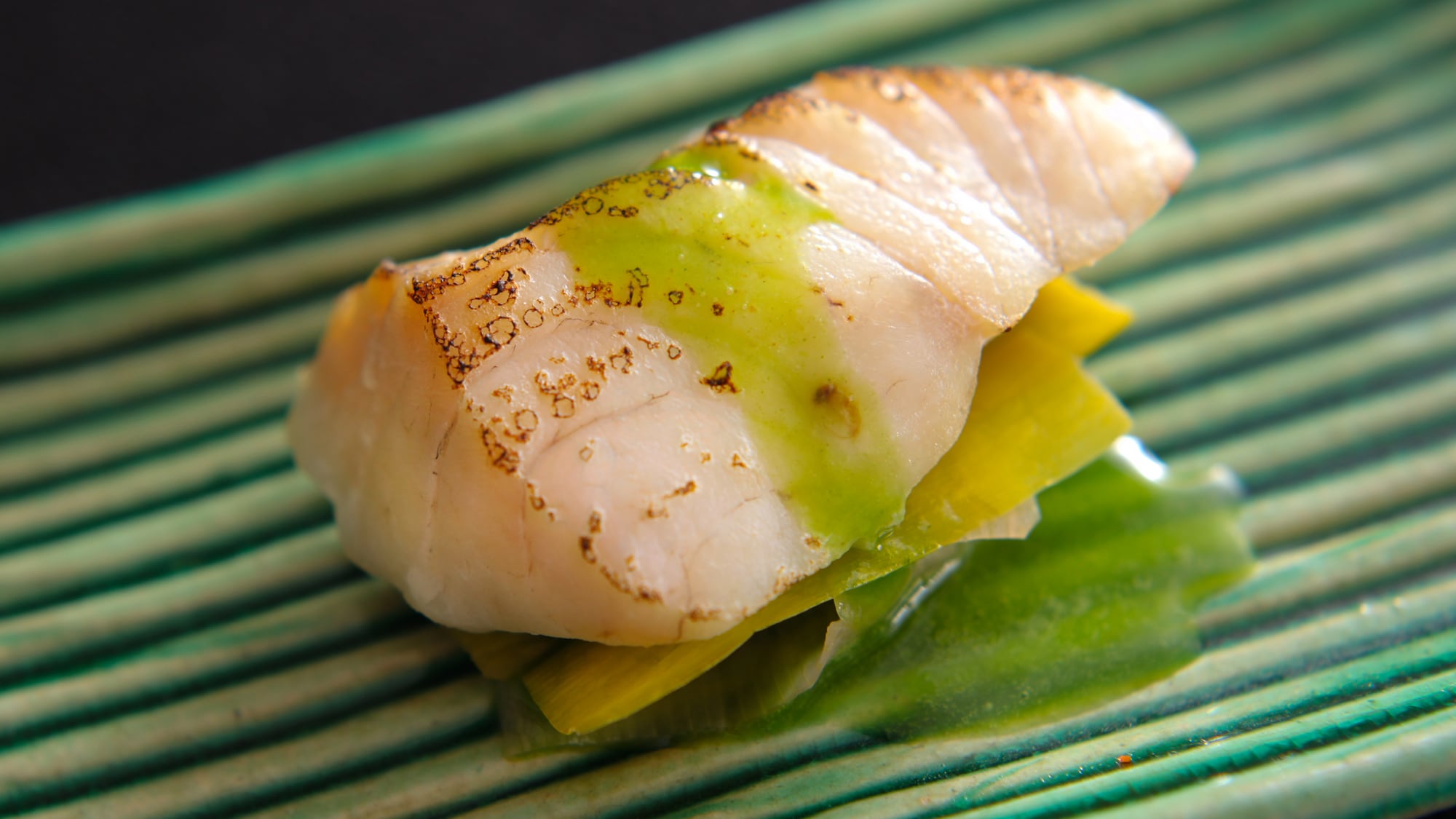 【夏季時令菜餚】烤菜：蒸鱸魚、醋拌西洋菜、烤蔥、醋拌蓮藕