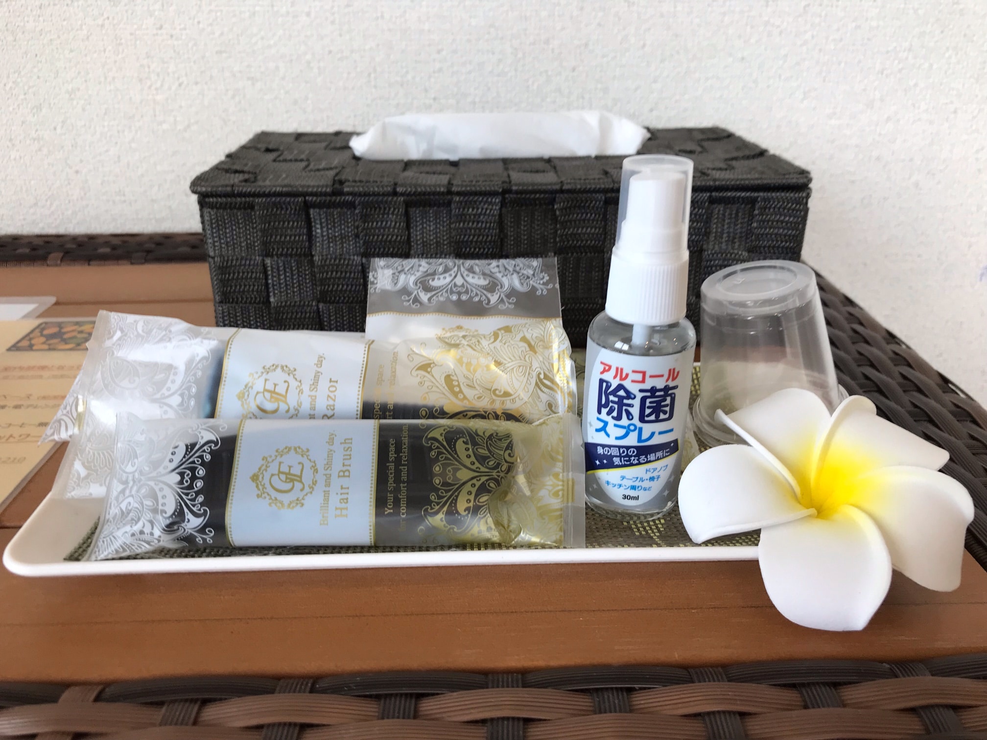 Hand disinfectant spray is installed in all guest rooms.