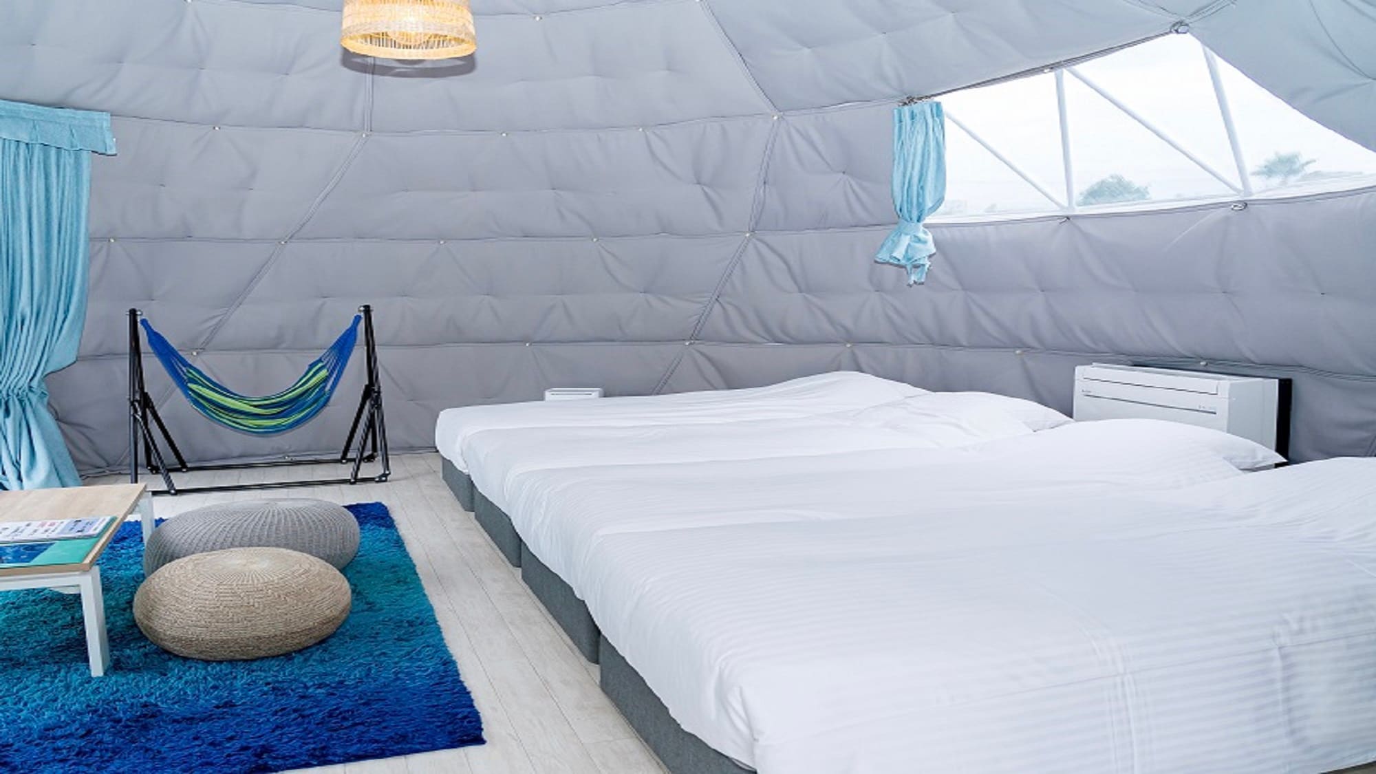 Dome tent (4 single beds)