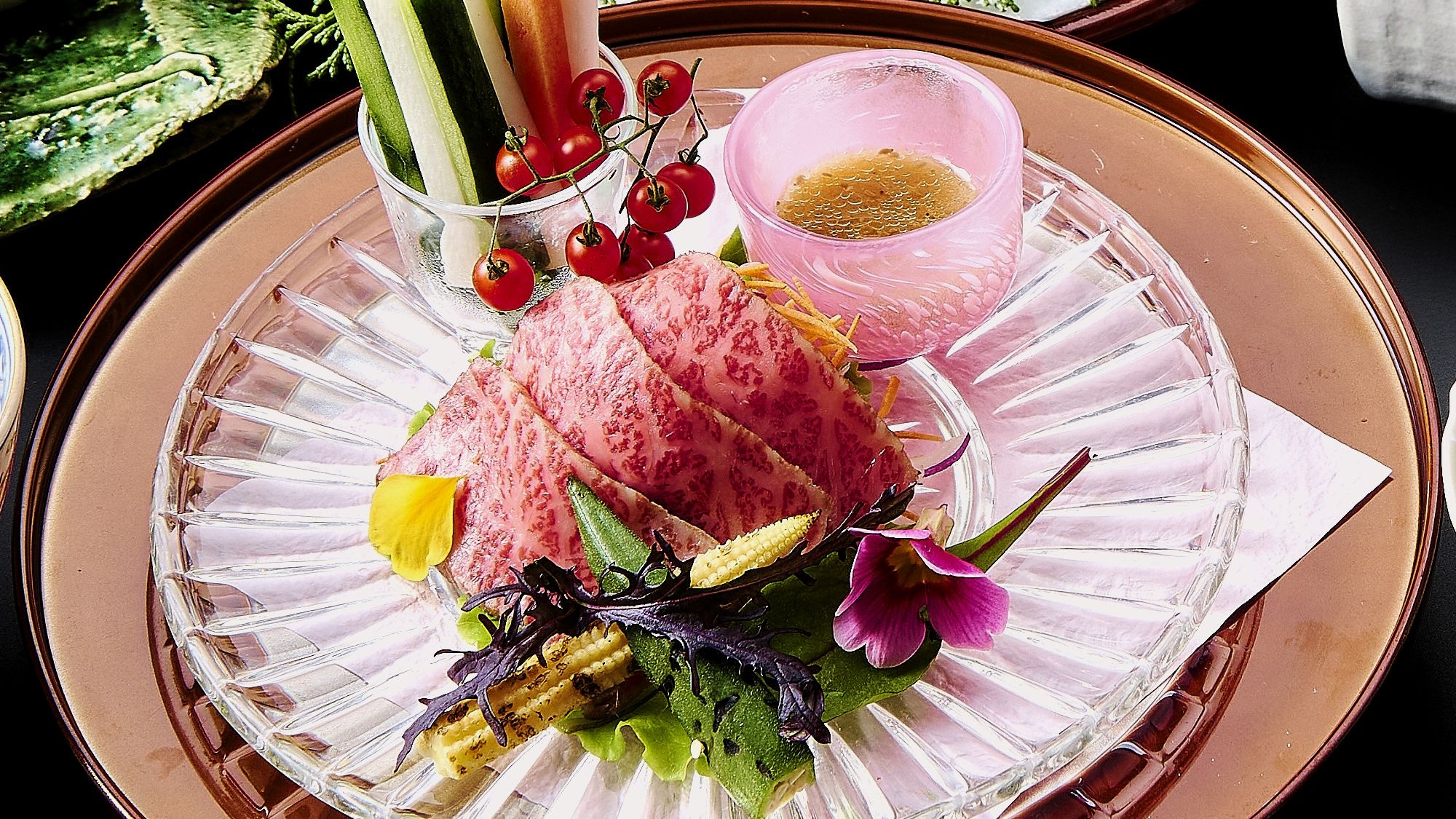 [Song ca sành ăn giữa thịt bò Nodoguro và Wagyu]