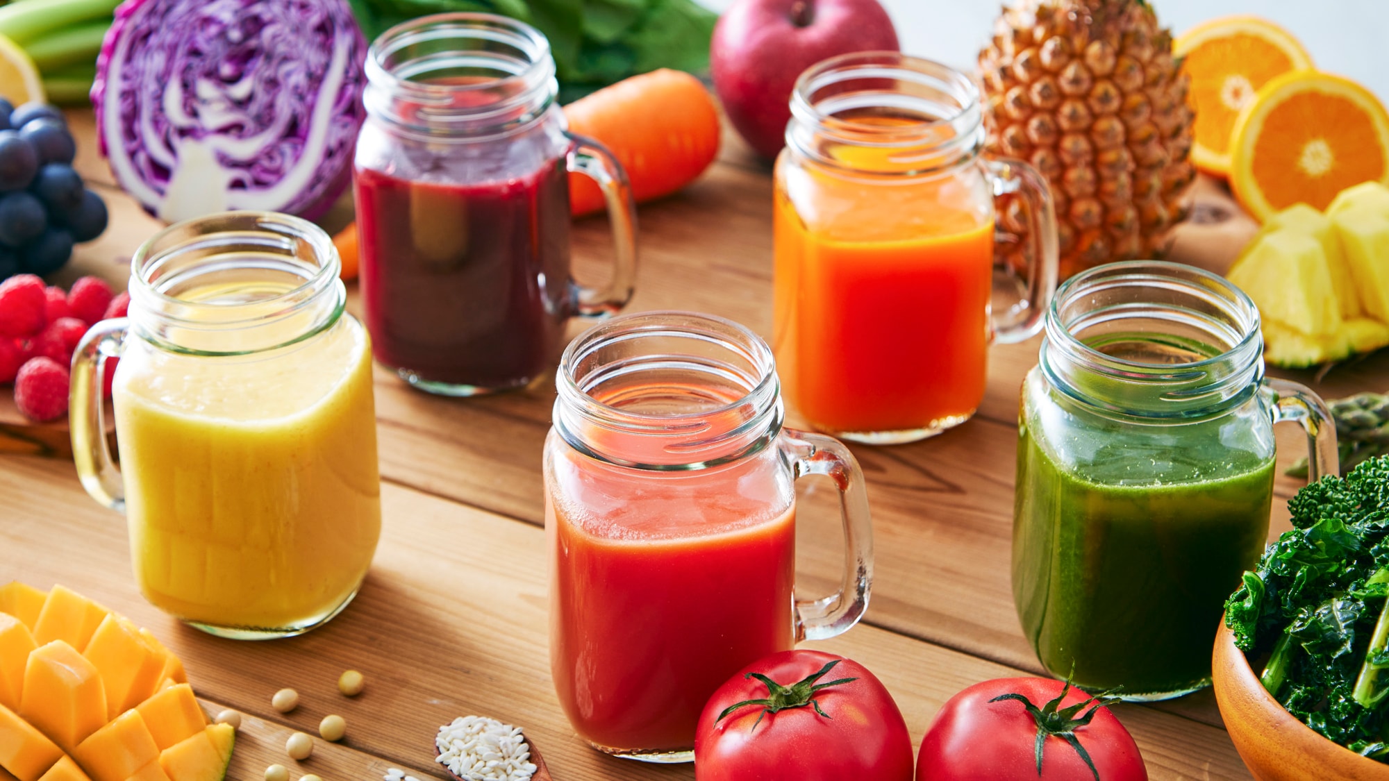 A colorful smoothie that will energize you throughout the day and is packed with vegetables to help revitalize your body from the inside.