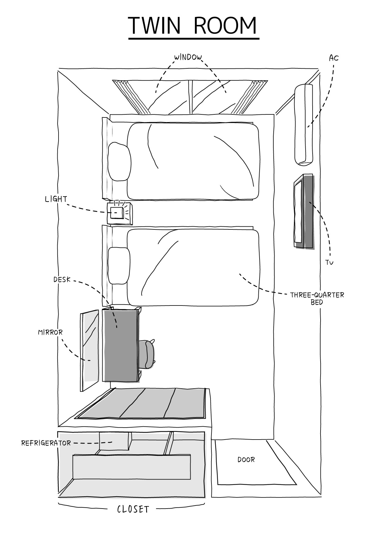 Twin room sketch