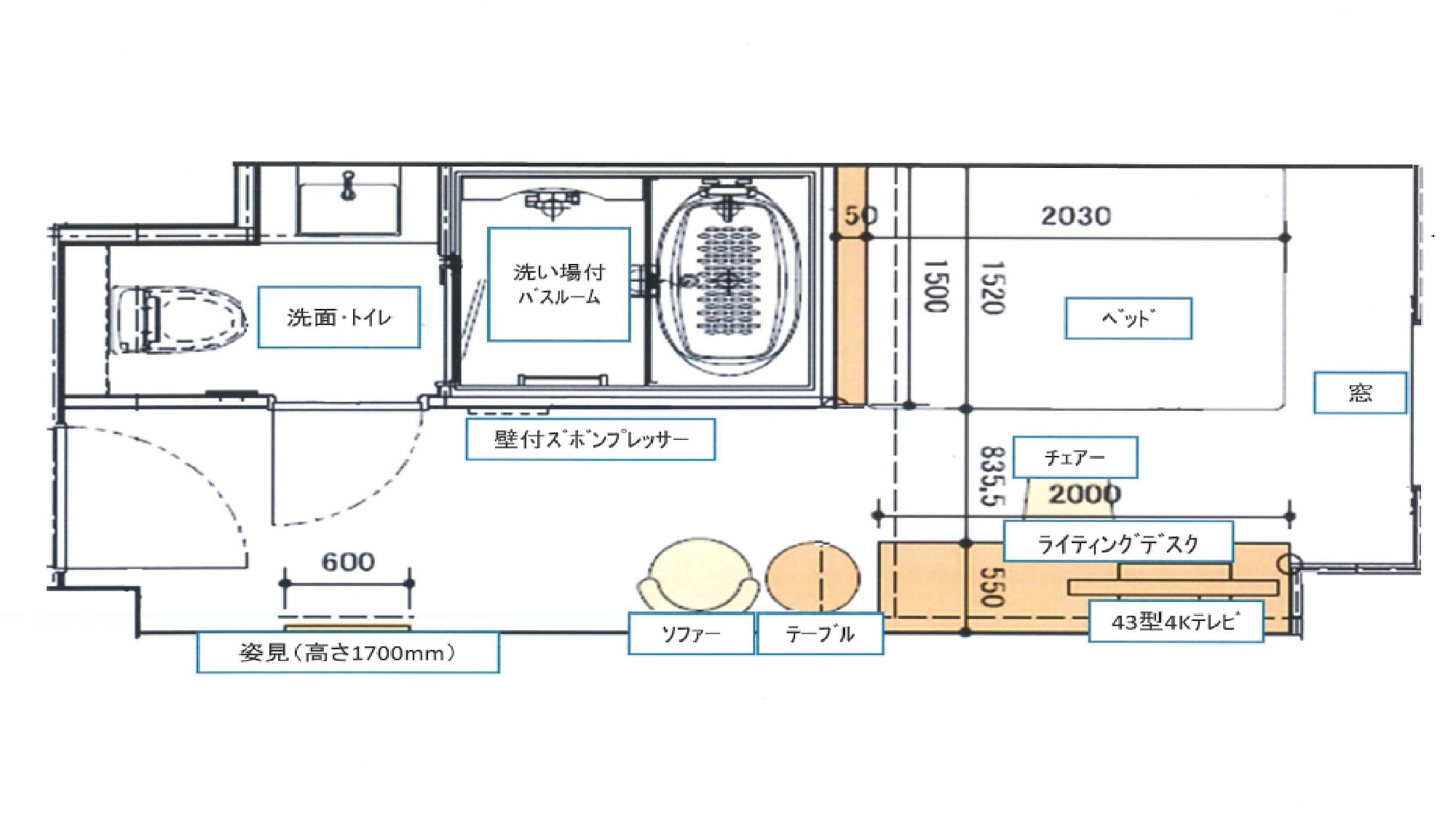 Room layout example (single room)