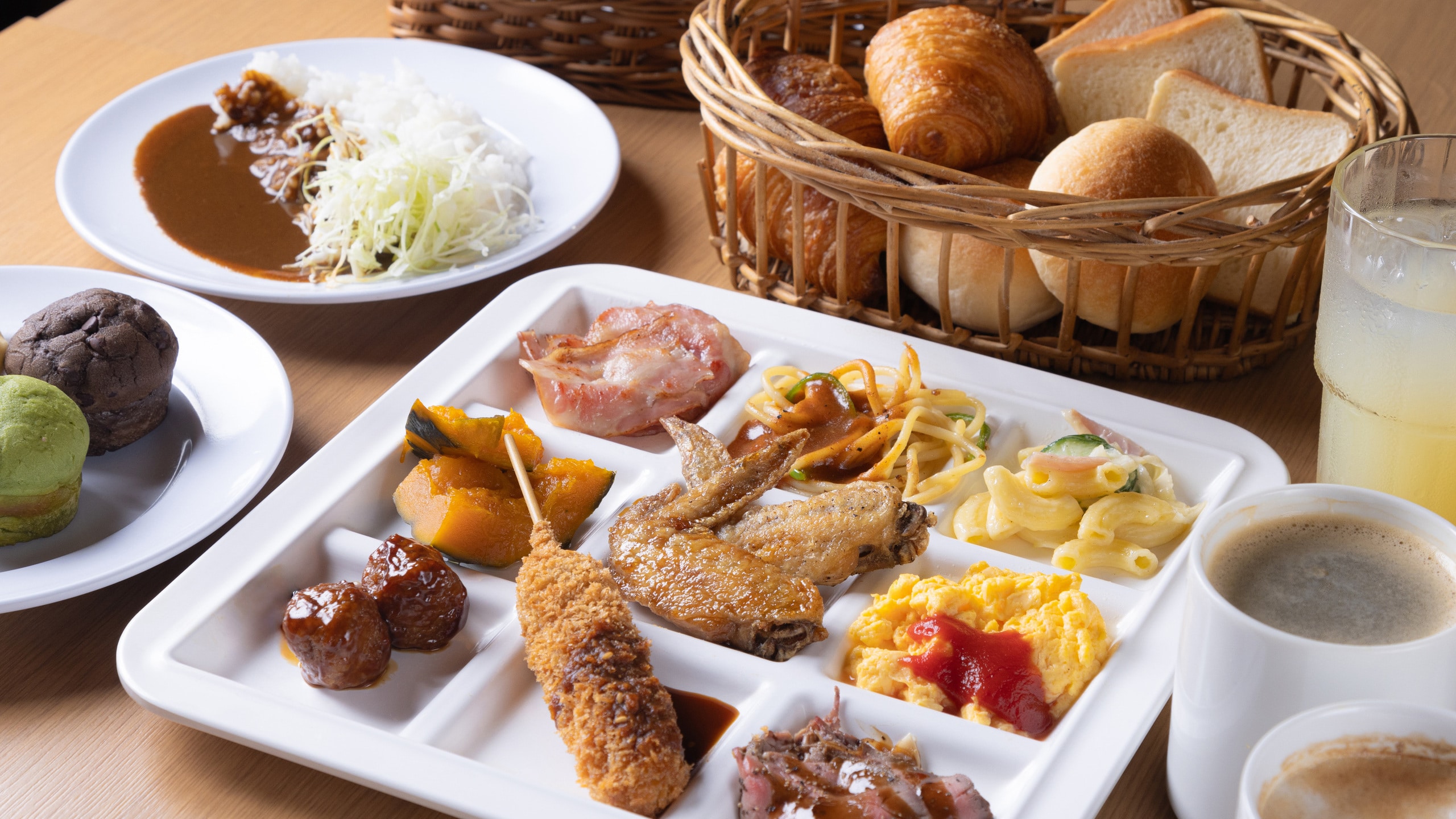 A colorful breakfast plate