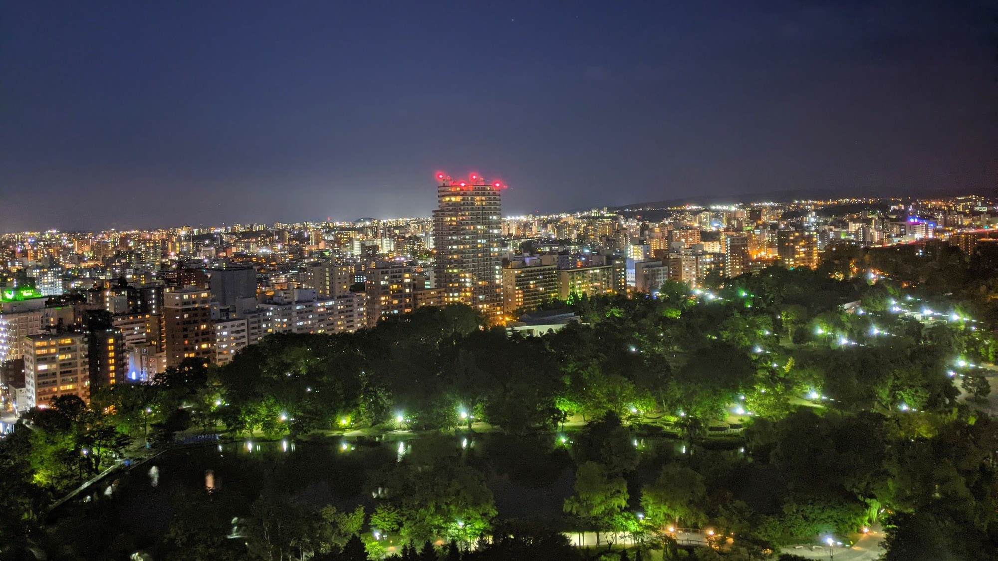 中島公園側夜景（公園景觀）