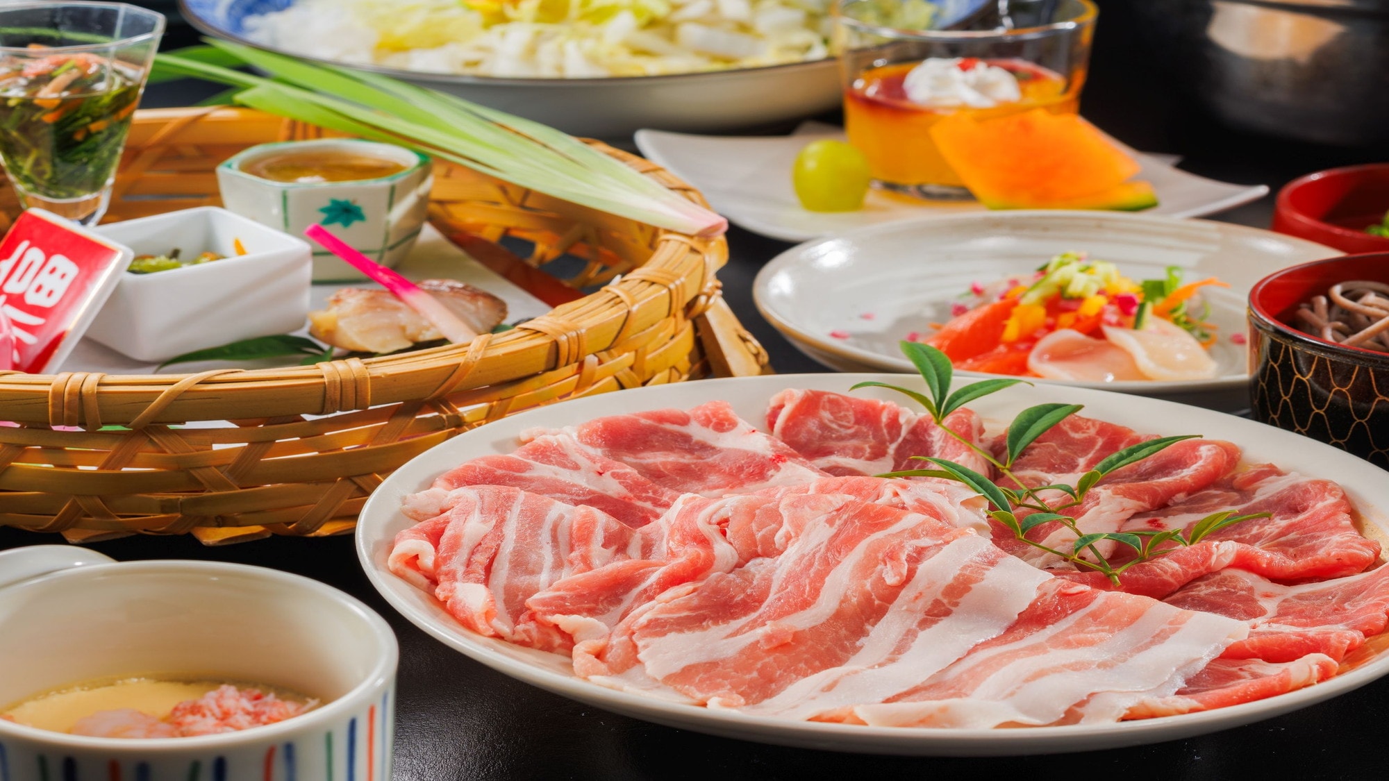 [Kome no Musume Buta Shabu-Shabu Set] Healthy shabu-shabu with "Kome no Musume Buta", which won the best pork competition in Japan