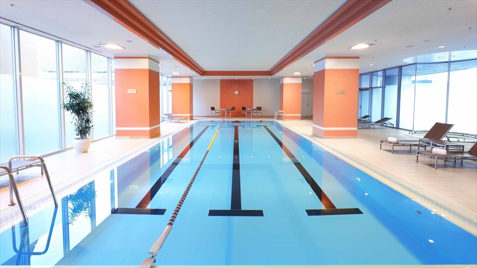 Free indoor heated pool for guests