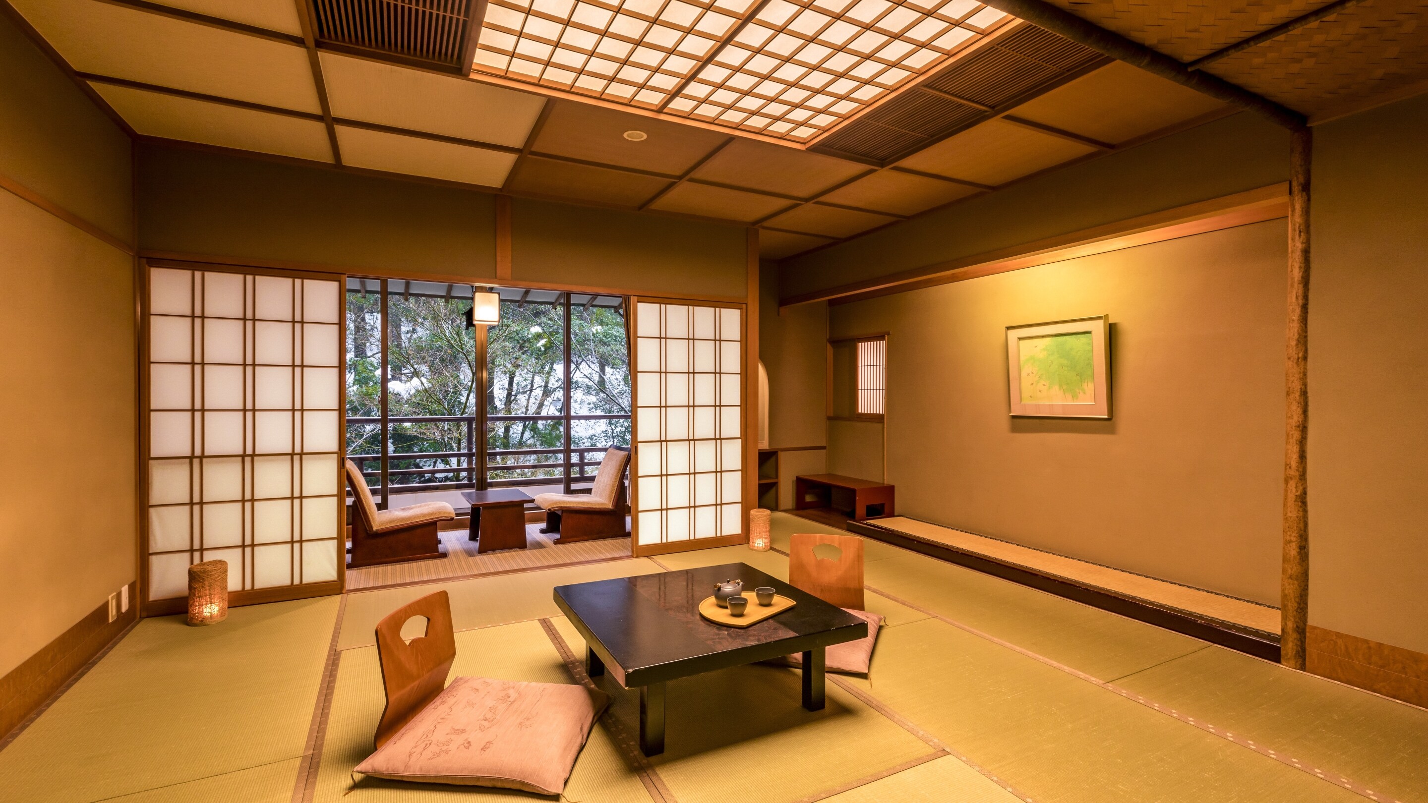 Standard Japanese-style room with open-air bath (15 tatami mats) *Example of guest room