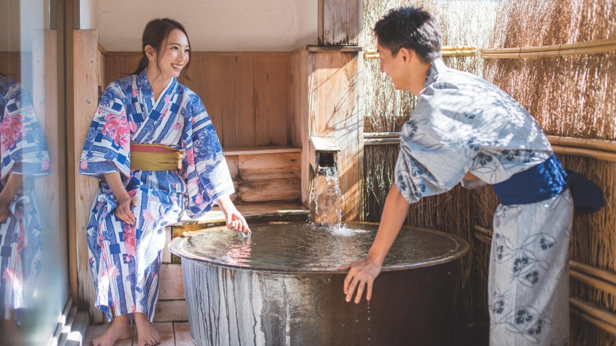 Enjoy your own hot spring in a room with an open-air bath ♪