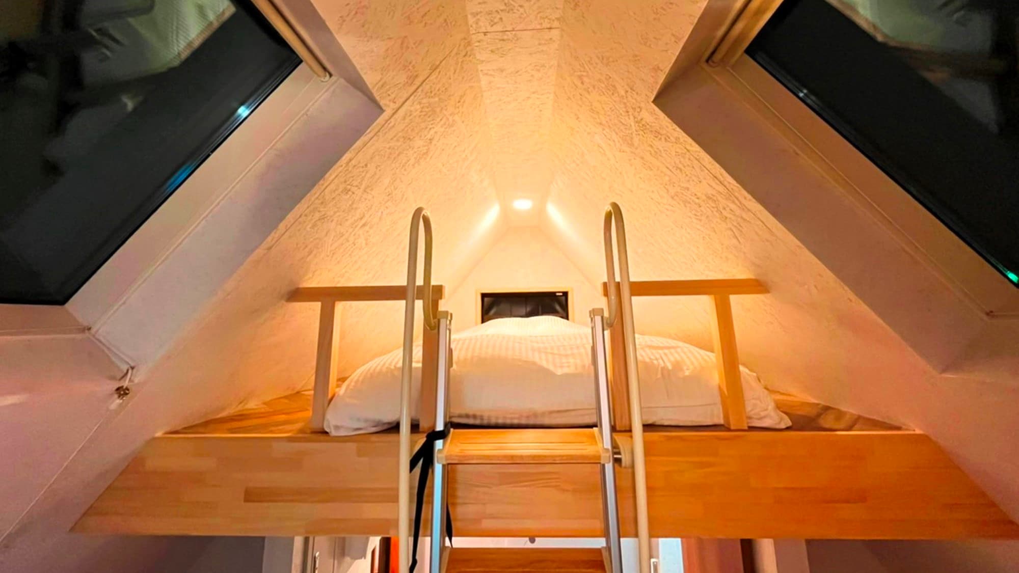 The loft is close to the window and offers beautiful views of the stars.