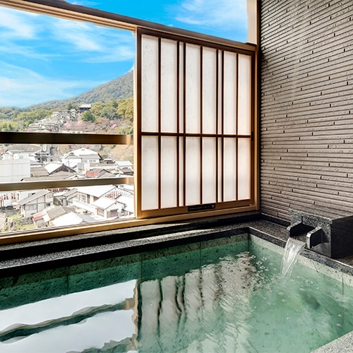 [-Bettei Hatsune Premium-with open-air bath] Enjoy the view of "natural hot spring" and Kotohira at once ♪ (Sanuki Fuji view side)