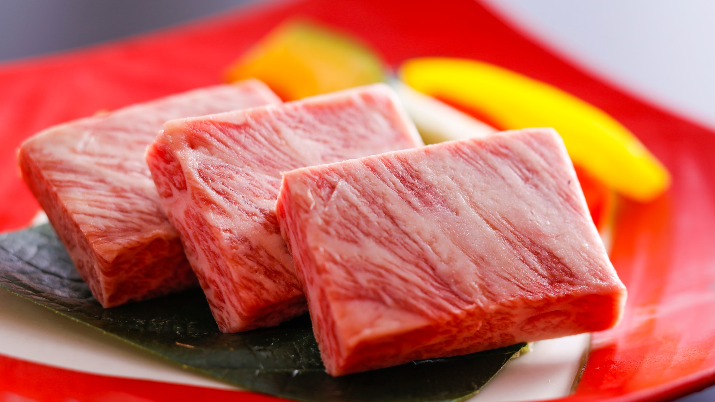 Beautifully marbled "Specially Selected Japanese Black Beef" steak