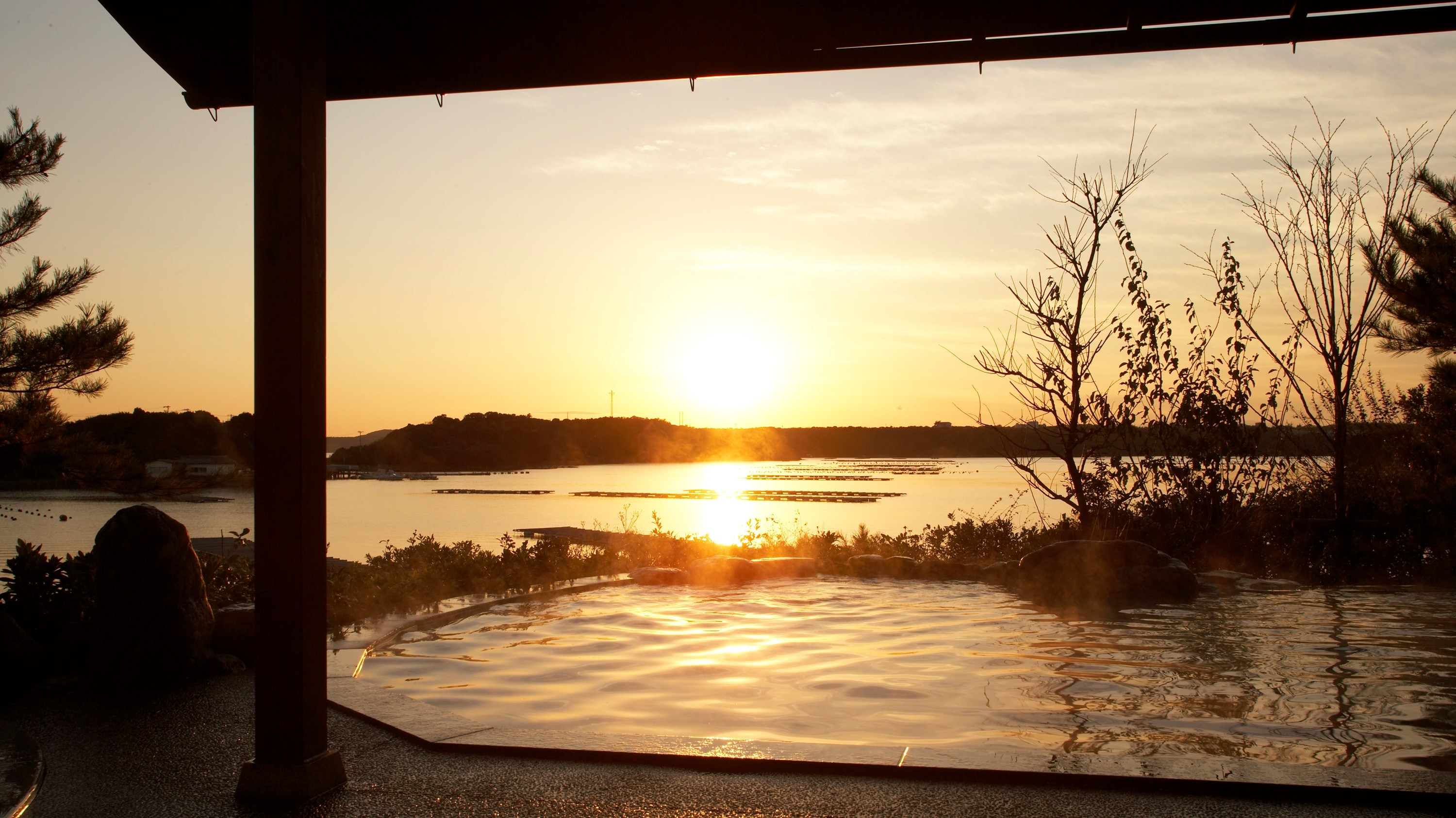 ◇Evening view from the garden open-air bath "Yunagi-no-Yu" (women's bath)