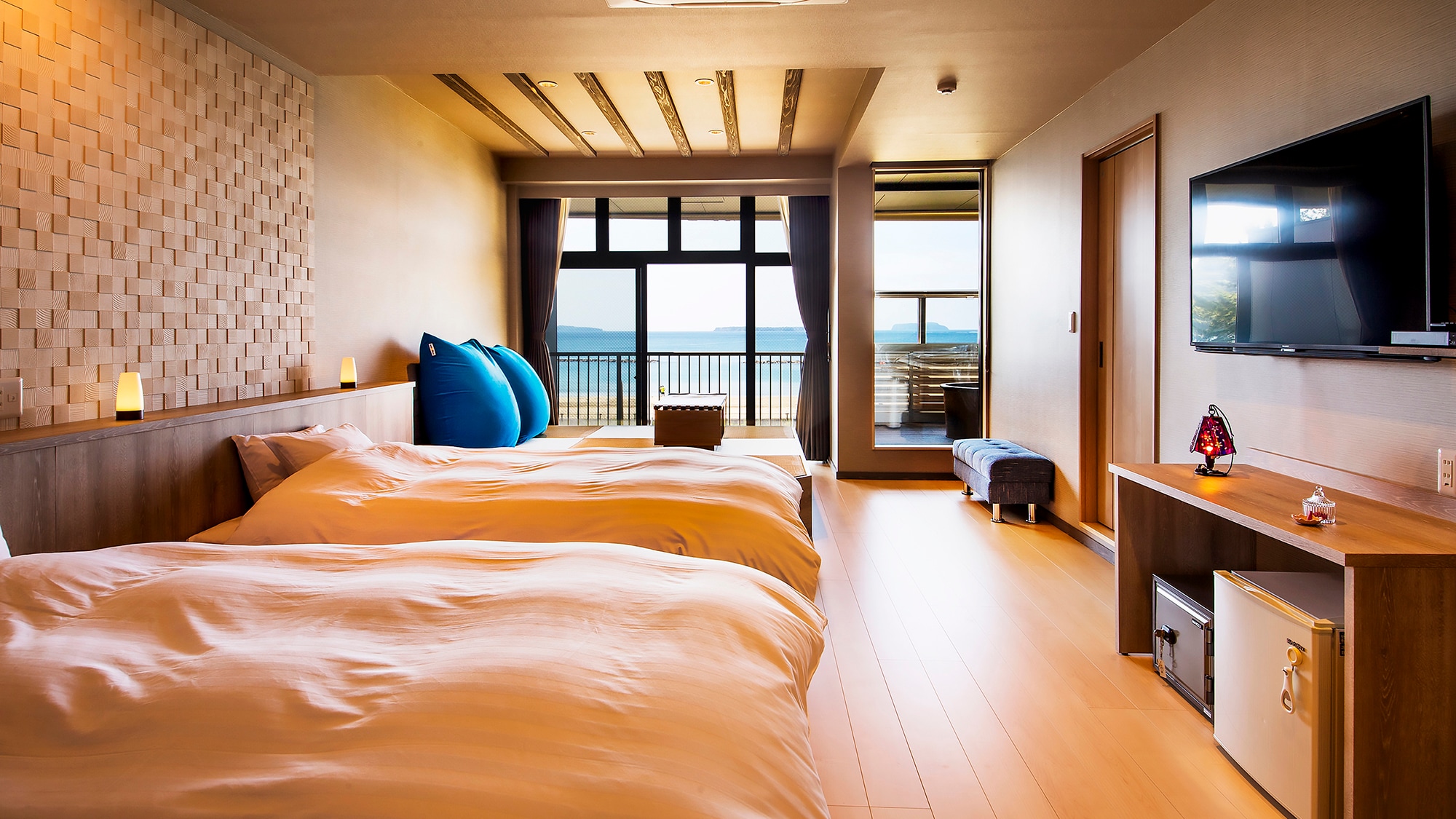 ■Rooms with open-air baths・Modern Japanese-Western ICHIRIN rooms【Hamioto "San"】■NEW OPENING in March 2022