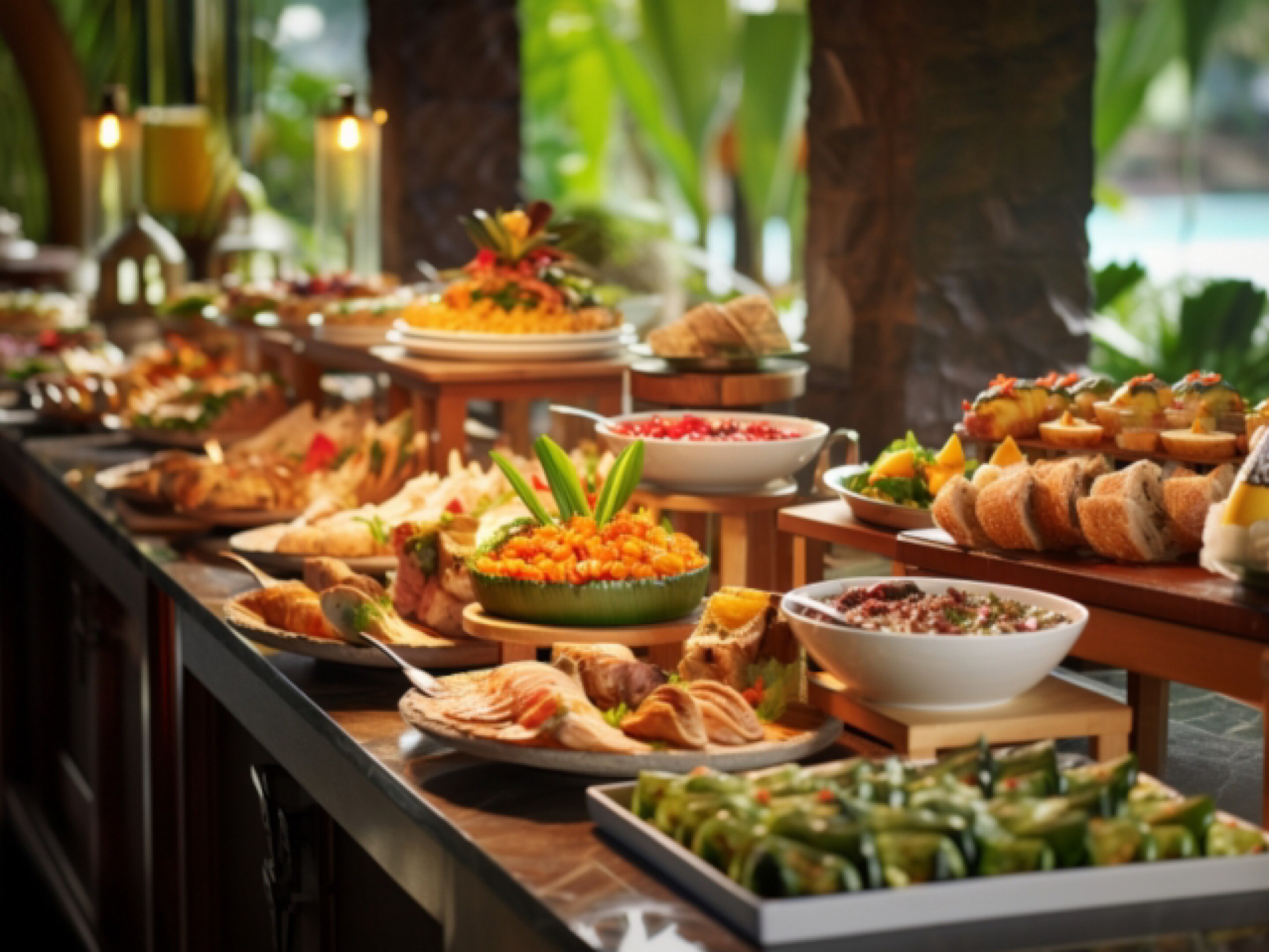 All-you-can-eat over 100 dishes! A winter buffet is being held where a local head chef is showing off his skills!