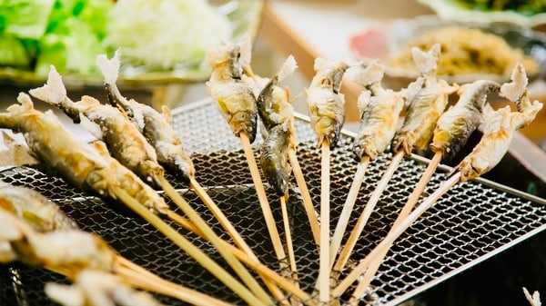 [Kawayu Midoriya] Dinner buffet / Grilled salted sweetfish (example)